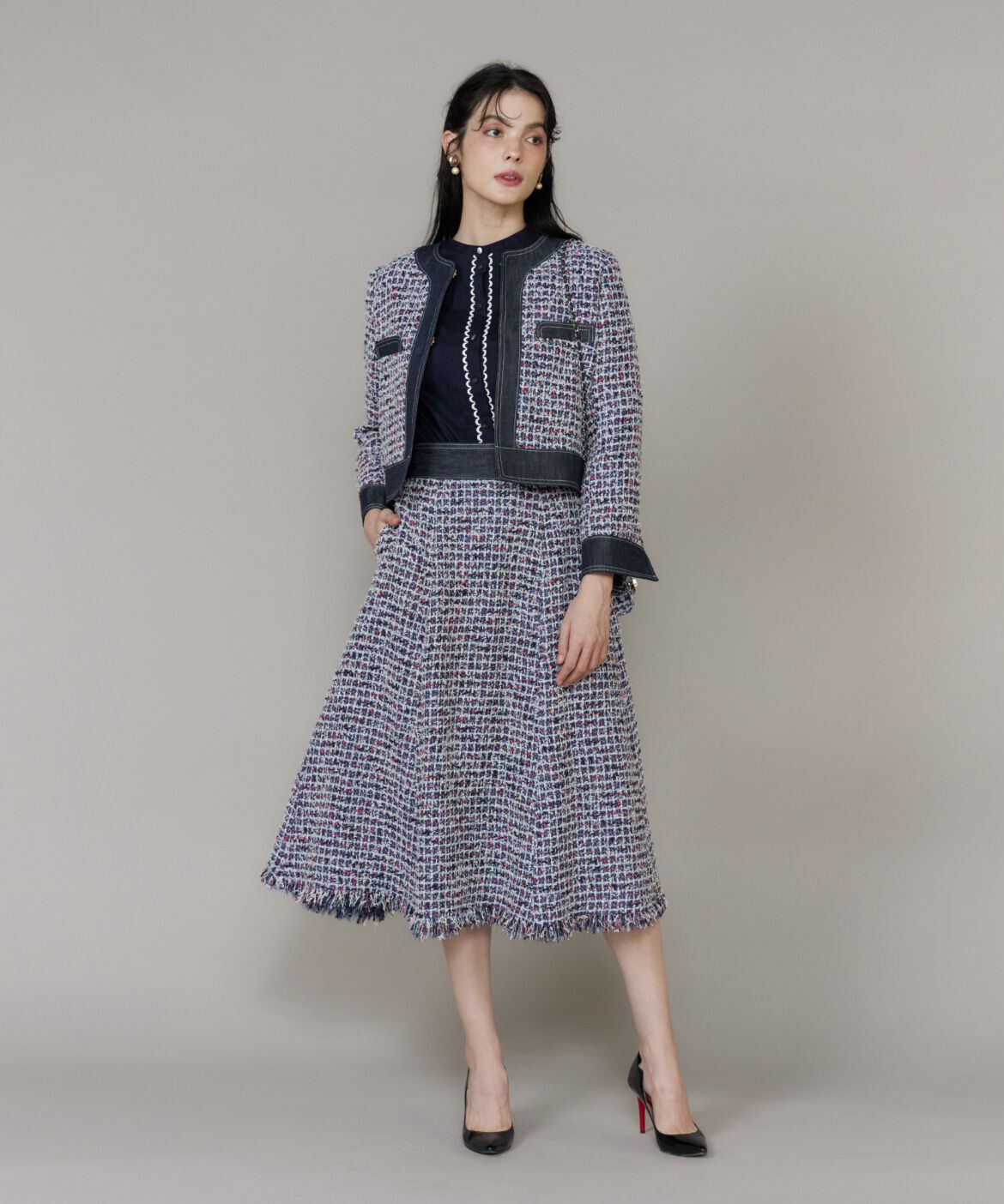 Maglie le cassetto「《M Maglie le cassetto》デニムファンシーツイードジャケット」|その他|