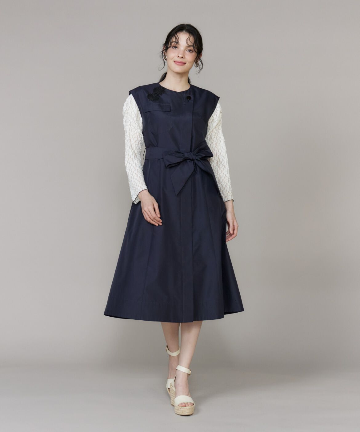 Maglie le cassetto「《M Maglie le cassetto》フラワーモチーフレースワンピース」|ワンピース|