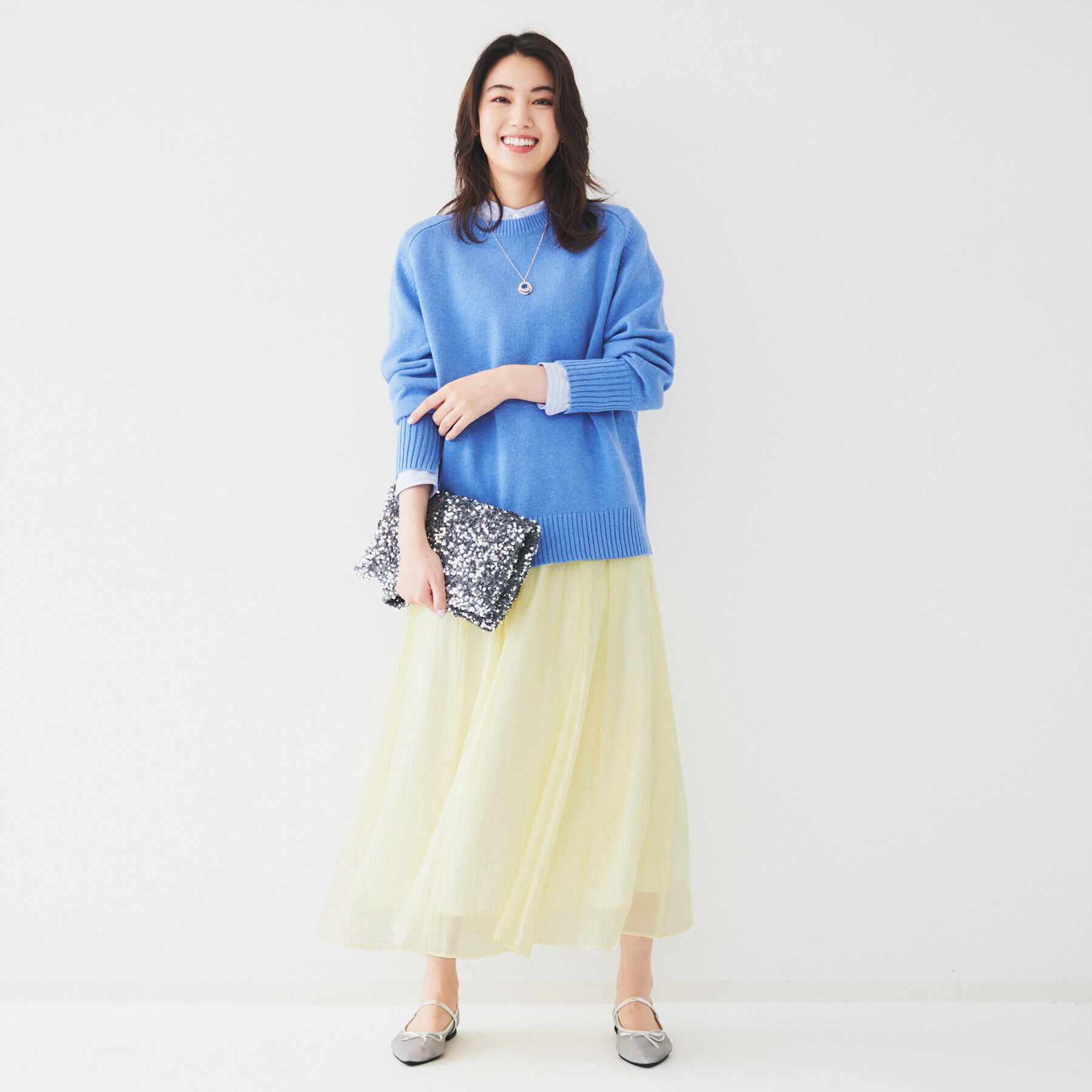 UNTITLED「【後ろウエストゴム/洗える】シアーローンロングスカート」|スカート|