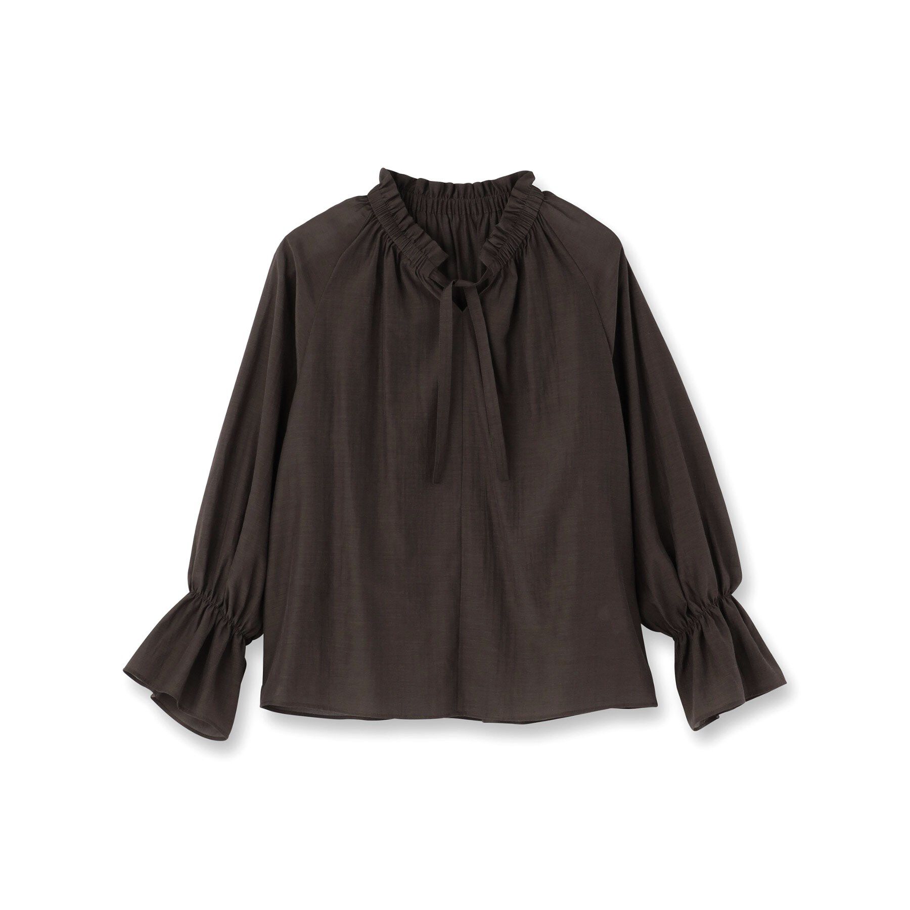 UNTITLED「【キャンディスリーブ/エレガント】フリルギャザーネックブラウス」|シャツ・ブラウス|