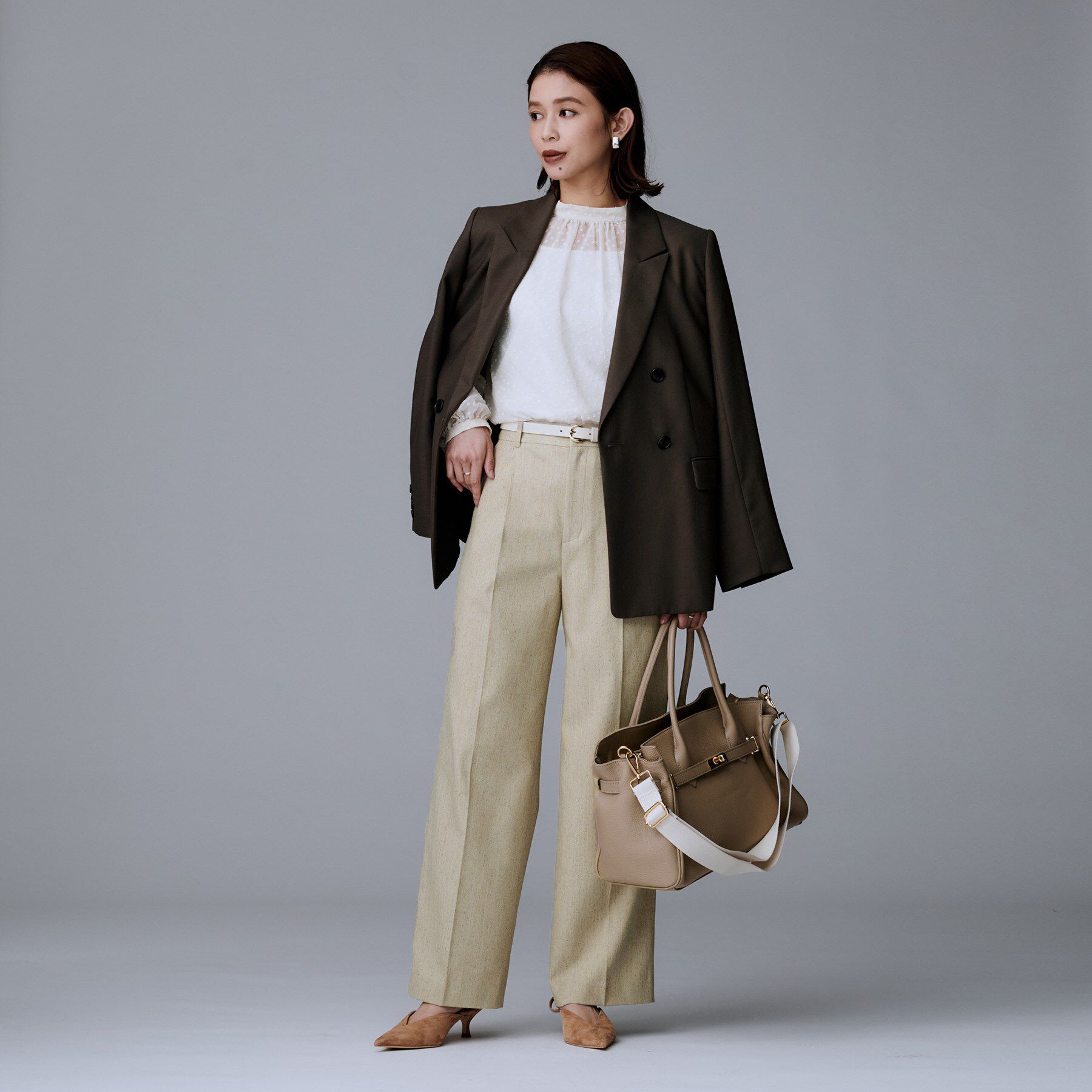 UNTITLED「【ワイド/後ろゴム/シーズンレス】シルクネップツイードパンツ」|その他|