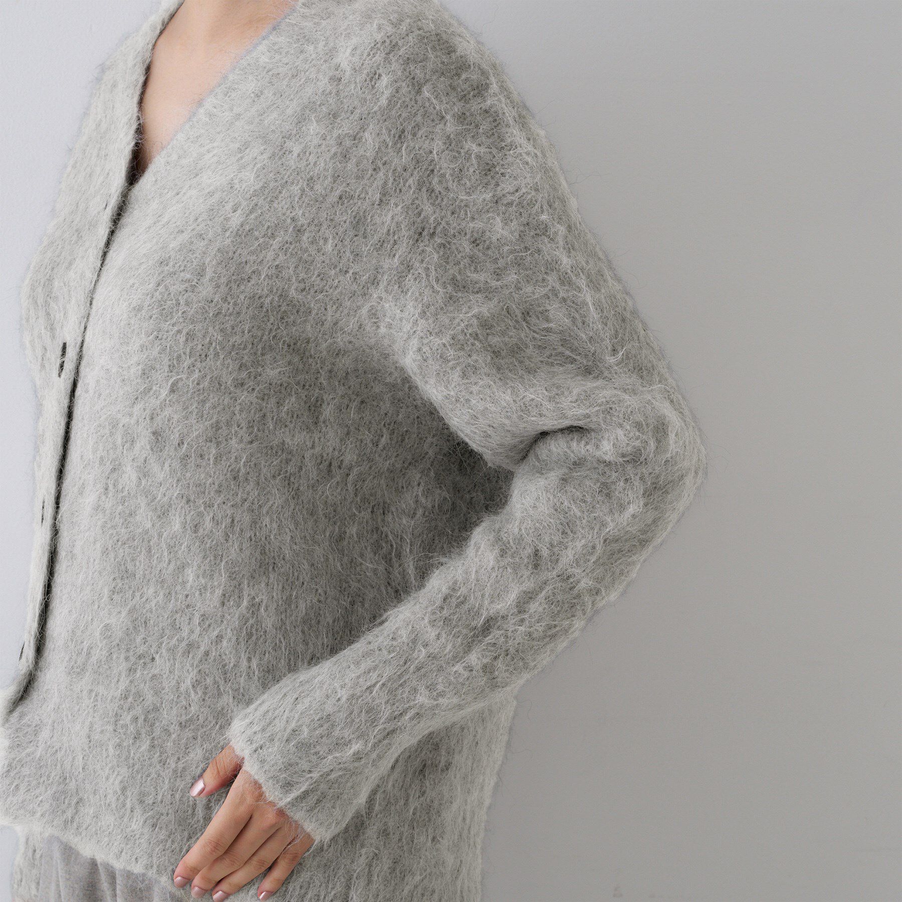 UNTITLED「【ゆったり】アルパカ混シャギー カーディガン」|カーディガン|