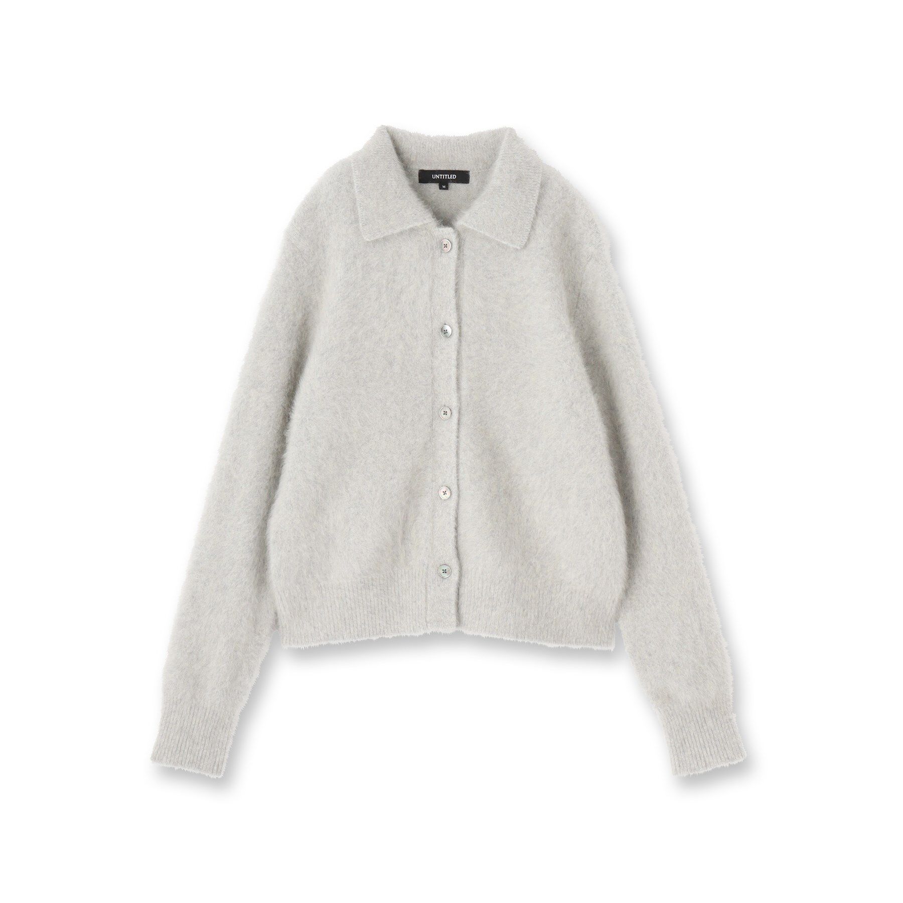 UNTITLED「【ふわふわニット/オンオフ使える】フォックスカシミヤ衿付きカーディガン」|カーディガン|