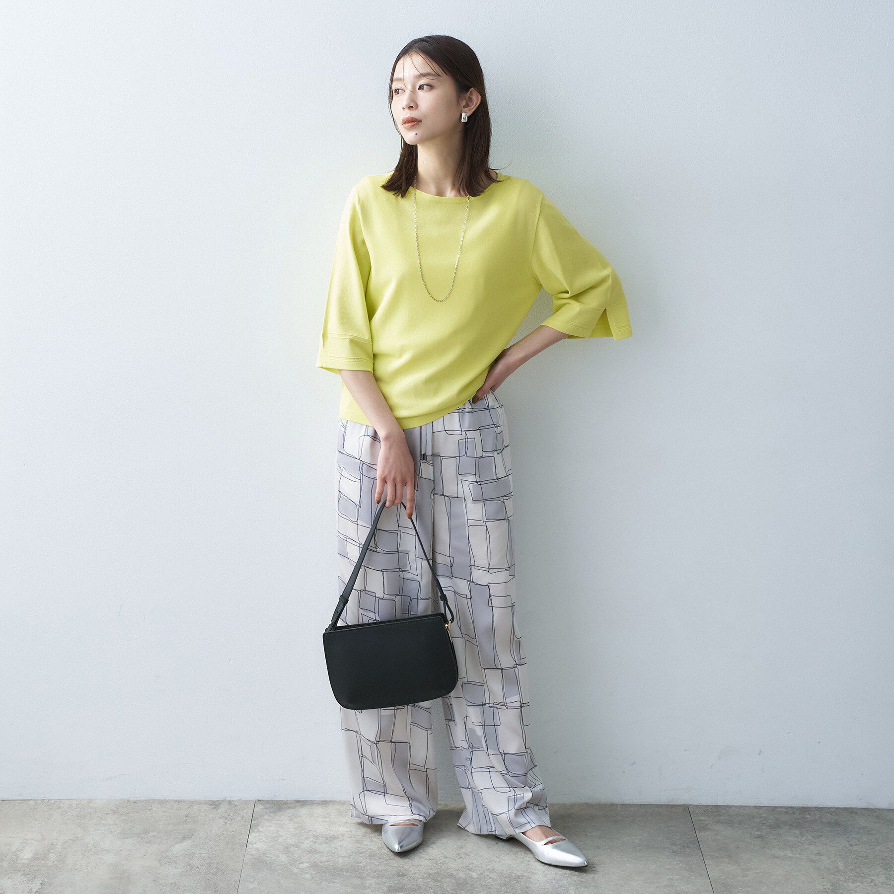 UNTITLED「袖スリットニットプルオーバー」|ニット・セーター|