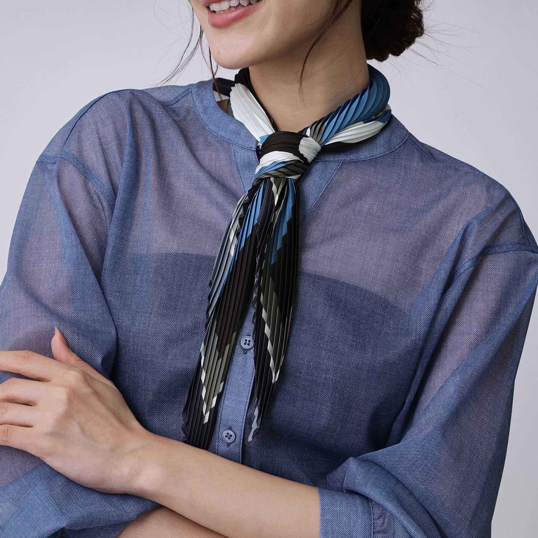 COUP DE CHANCE「ジオメトリックプリーツ／ミニスカーフ」|バンダナ・スカーフ|