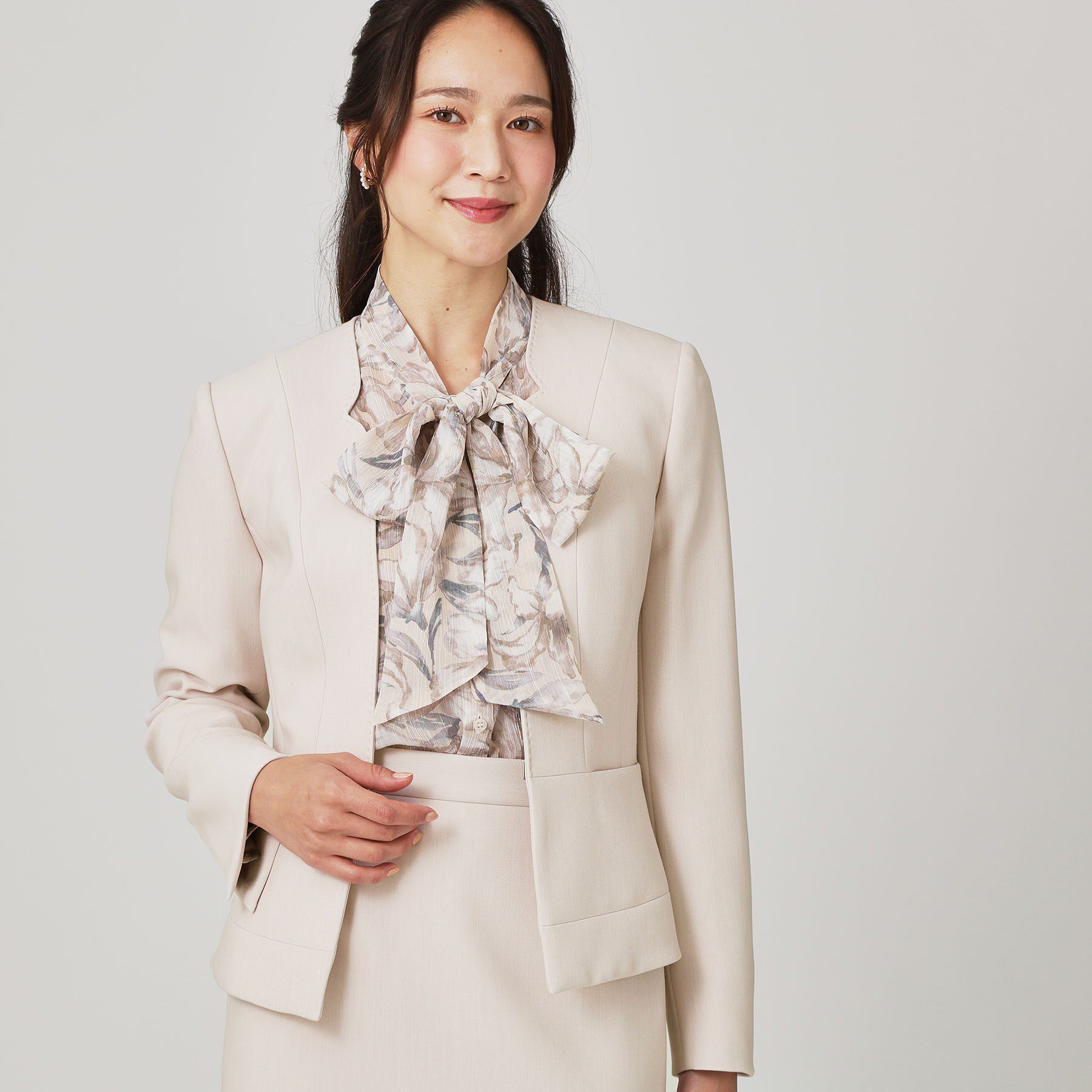 COUP DE CHANCE「【手洗い可／日本製／スーツ可】拘りシルエットのカラーレスジャケット」|ノーカラージャケット|