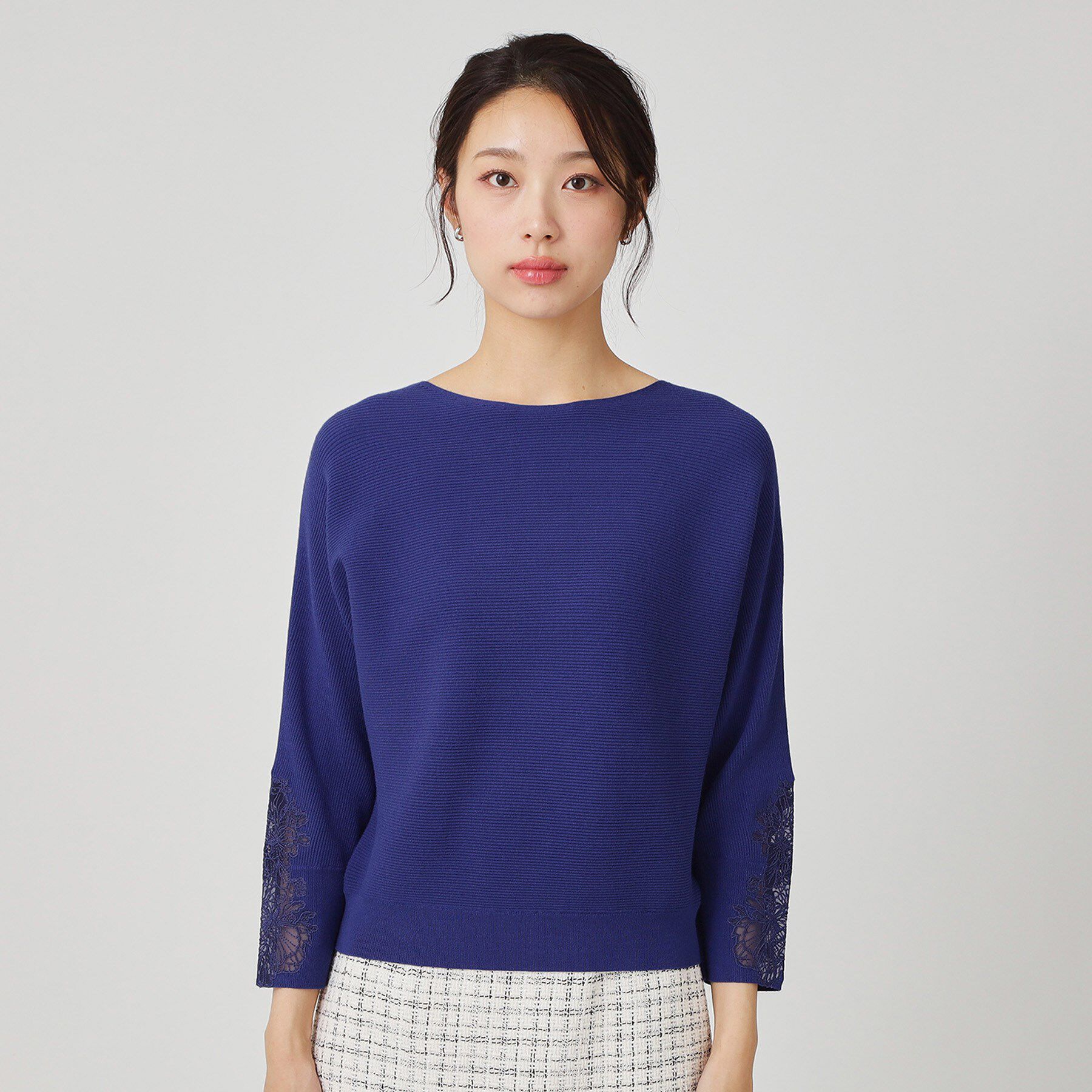 COUP DE CHANCE「【手洗い可】オーガンジー刺しゅうニットトップス」|ニット・セーター|