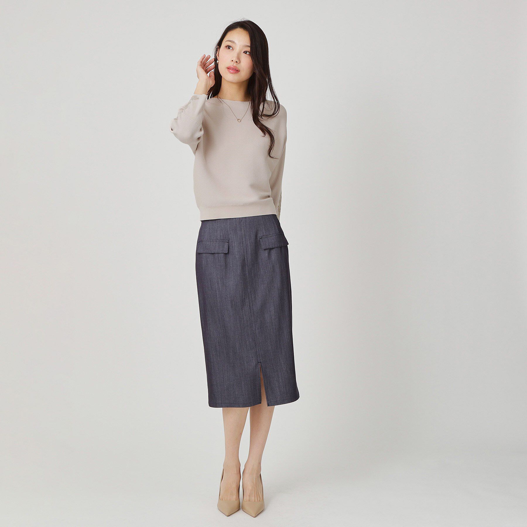 COUP DE CHANCE「【手洗い可】オーガンジー刺しゅうニットトップス」|ニット・セーター|