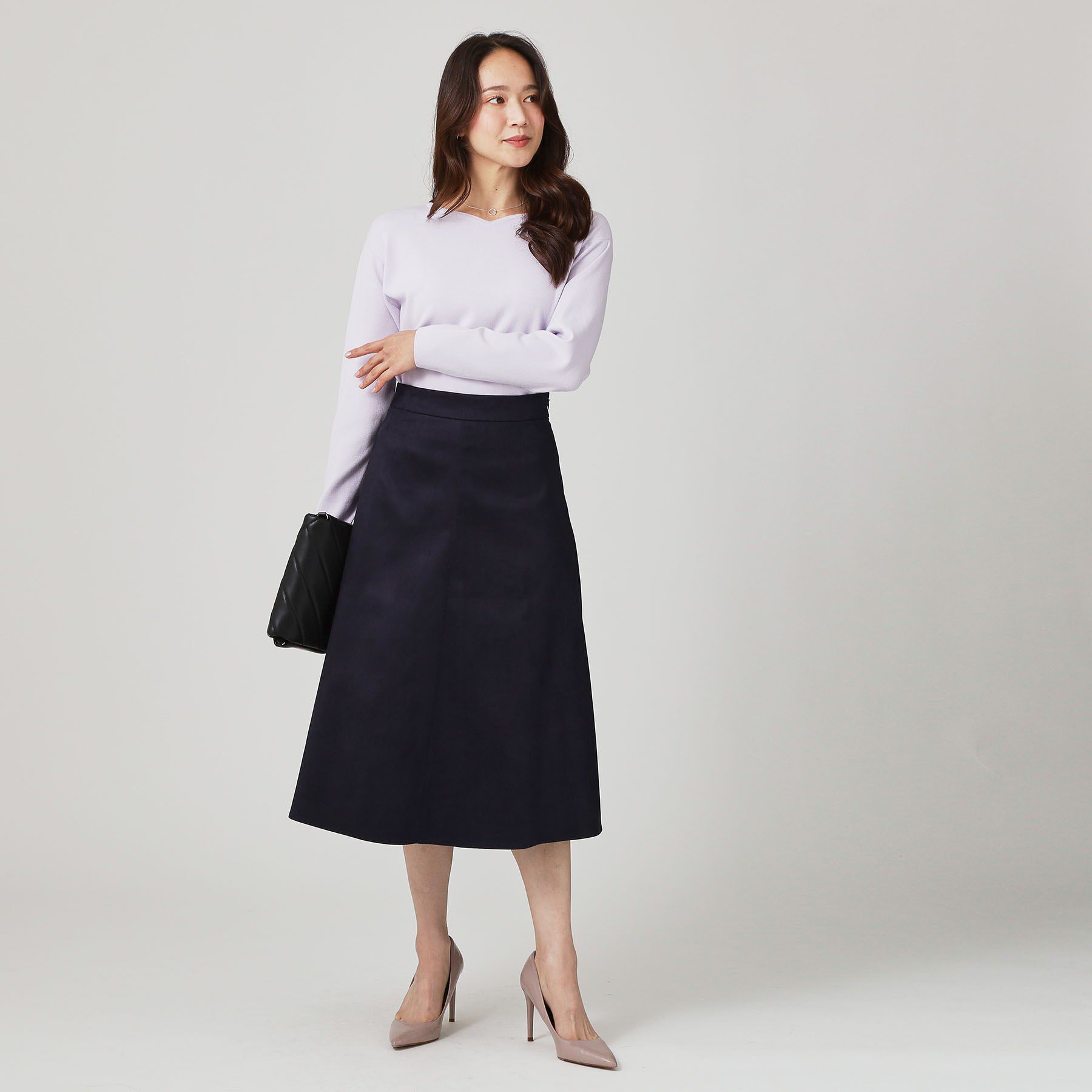 COUP DE CHANCE「【手洗い可／日本製／セットアップ可】スェード調素材フレアスカート」|スカート|