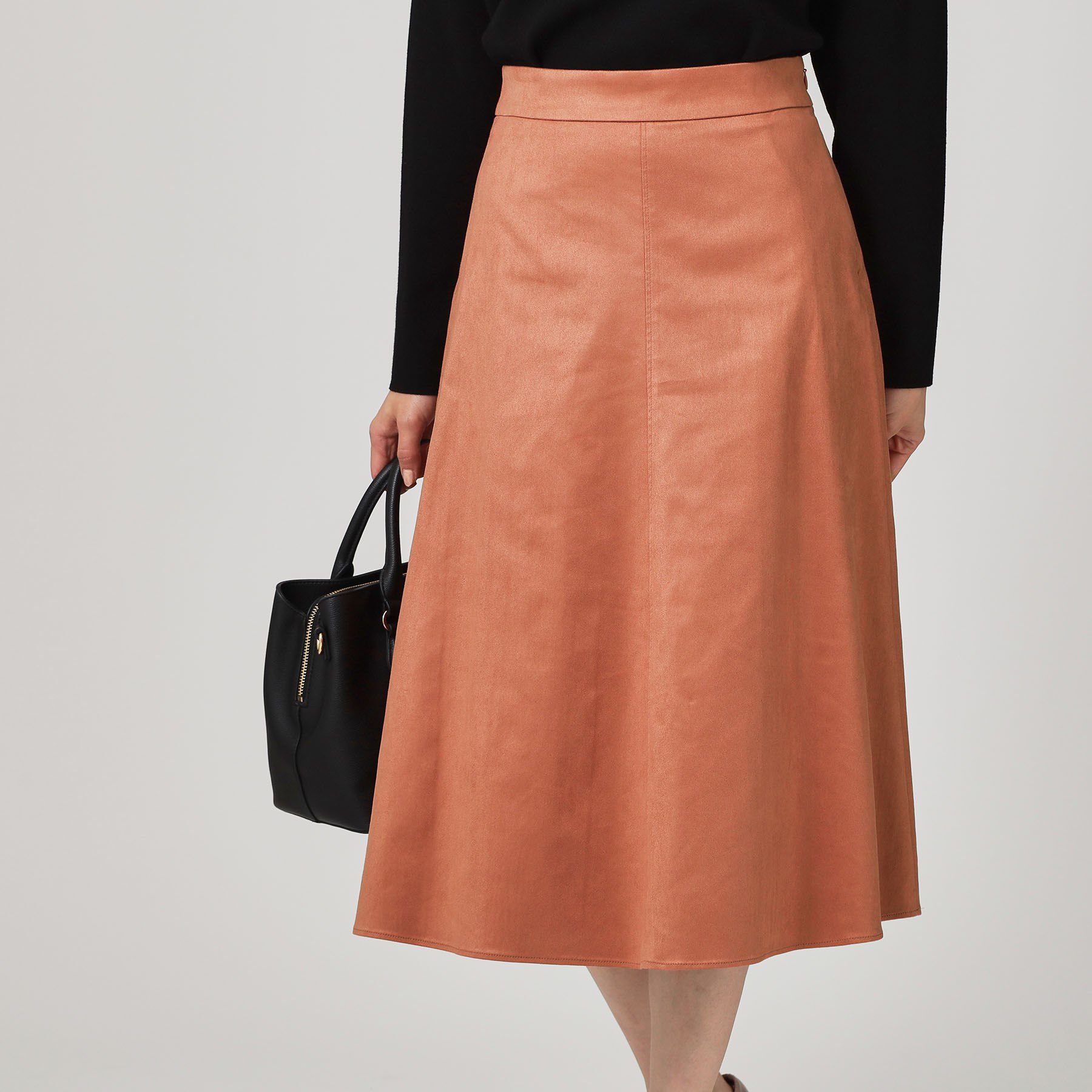 COUP DE CHANCE「【手洗い可／日本製／セットアップ可】スェード調素材フレアスカート」|スカート|レッド(062)