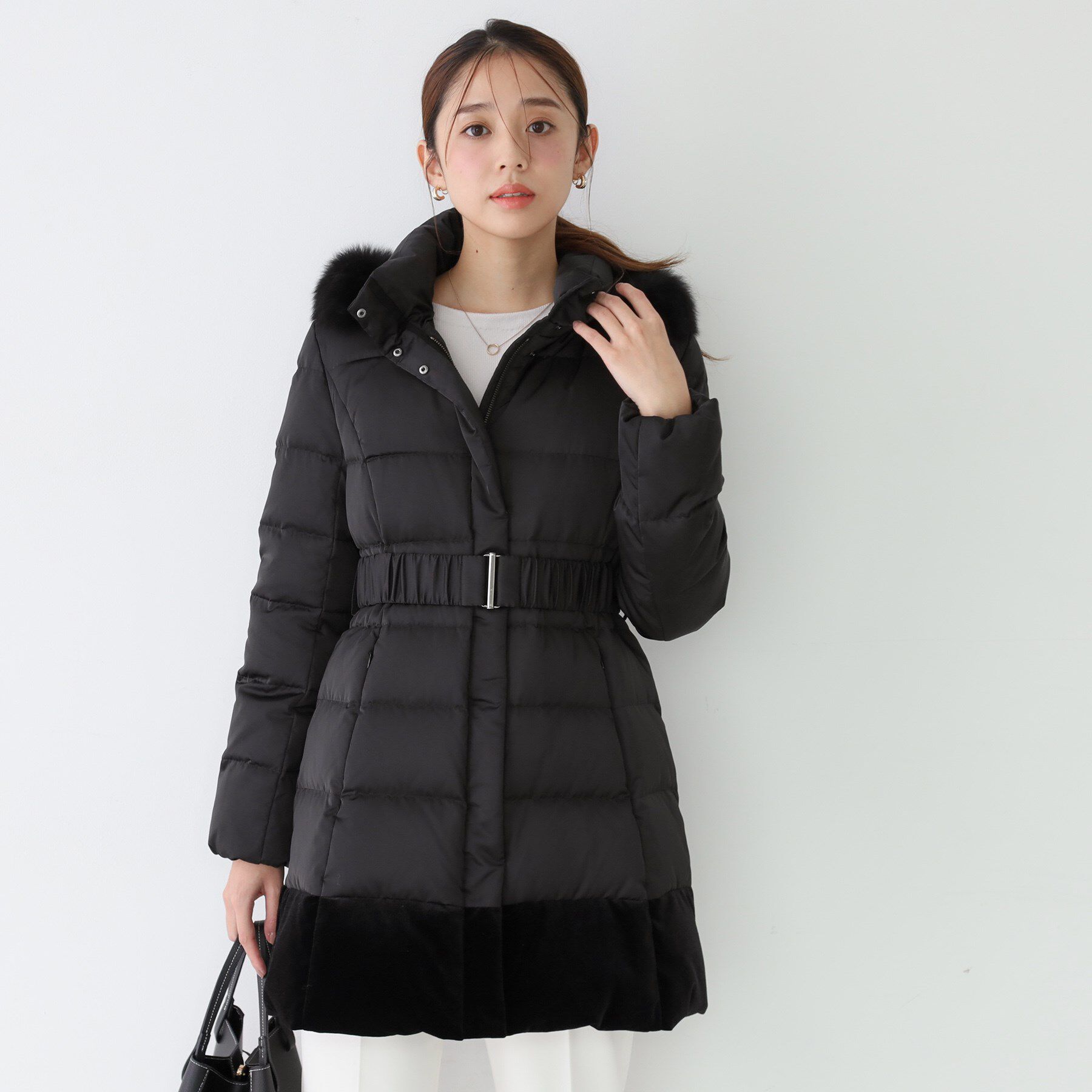 COUP DE CHANCE「【ミディ丈】ベルト付ダウンコート」|ダウン|