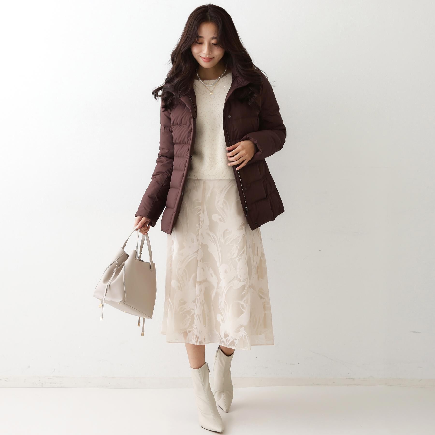 COUP DE CHANCE「【フランス産ホワイトダックダウン／FP800保温性◎／抗菌防臭／手洗い可】ミドル丈ダウンコート」|ダウン|