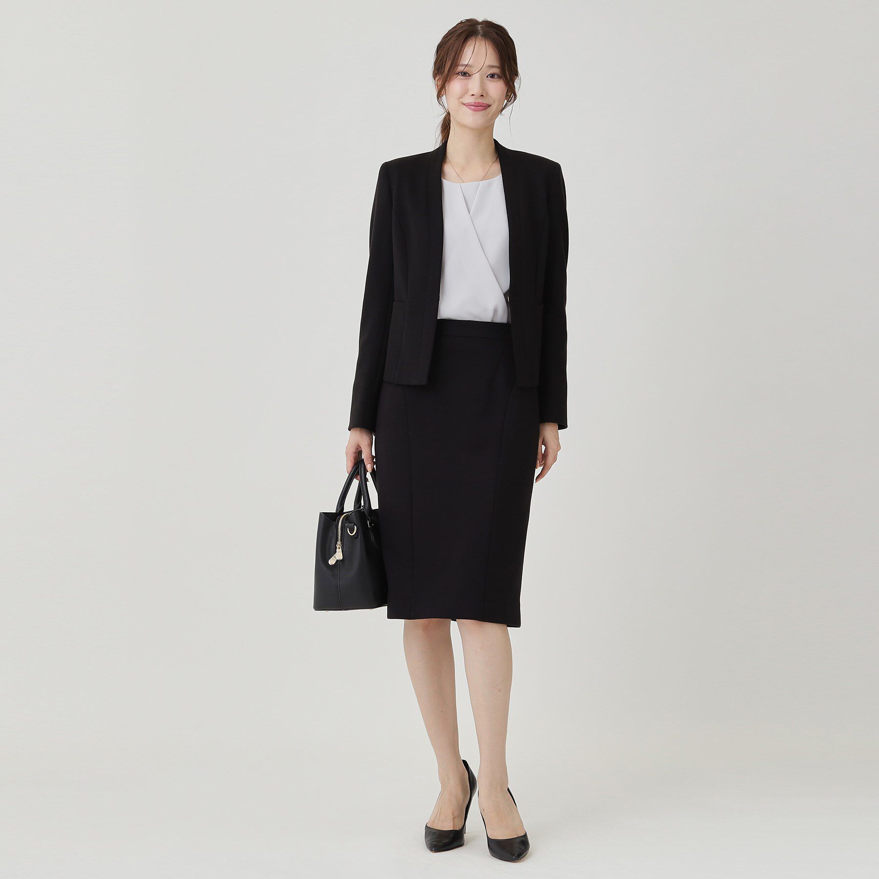 COUP DE CHANCE「【日本製／セットアップ可】ジャージ素材のカラーレスジャケット」|ノーカラージャケット|