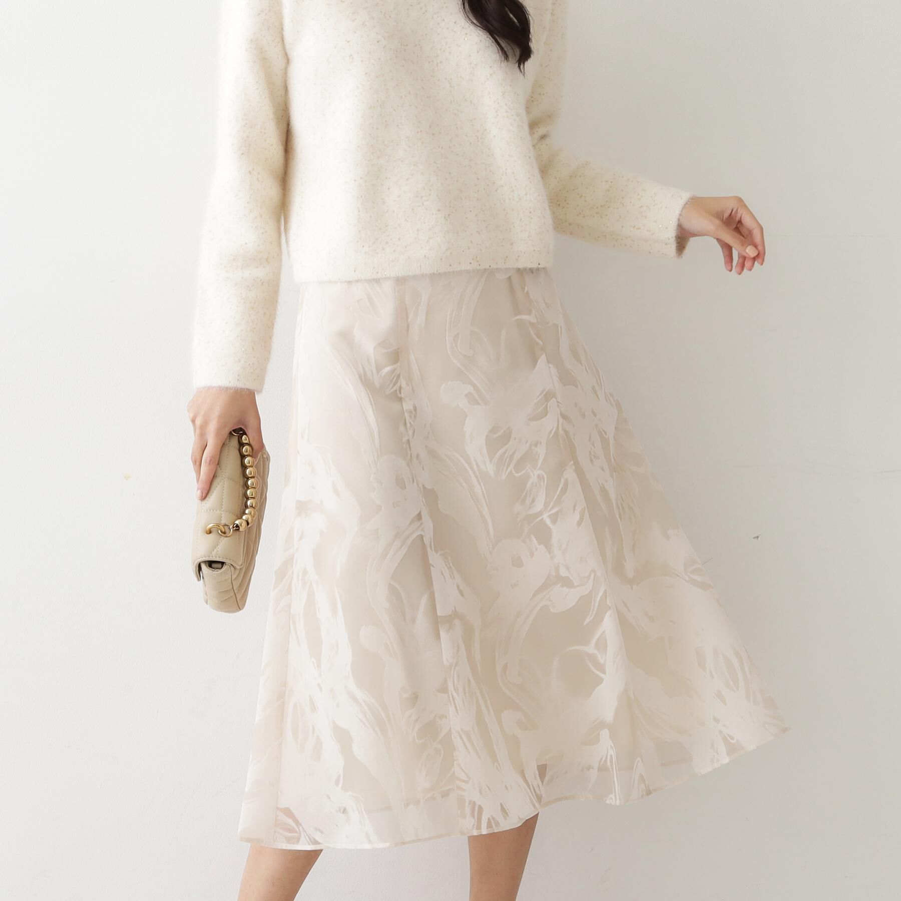 COUP DE CHANCE「【手洗い可／日本製】フロッキープリントのスカート」|スカート|