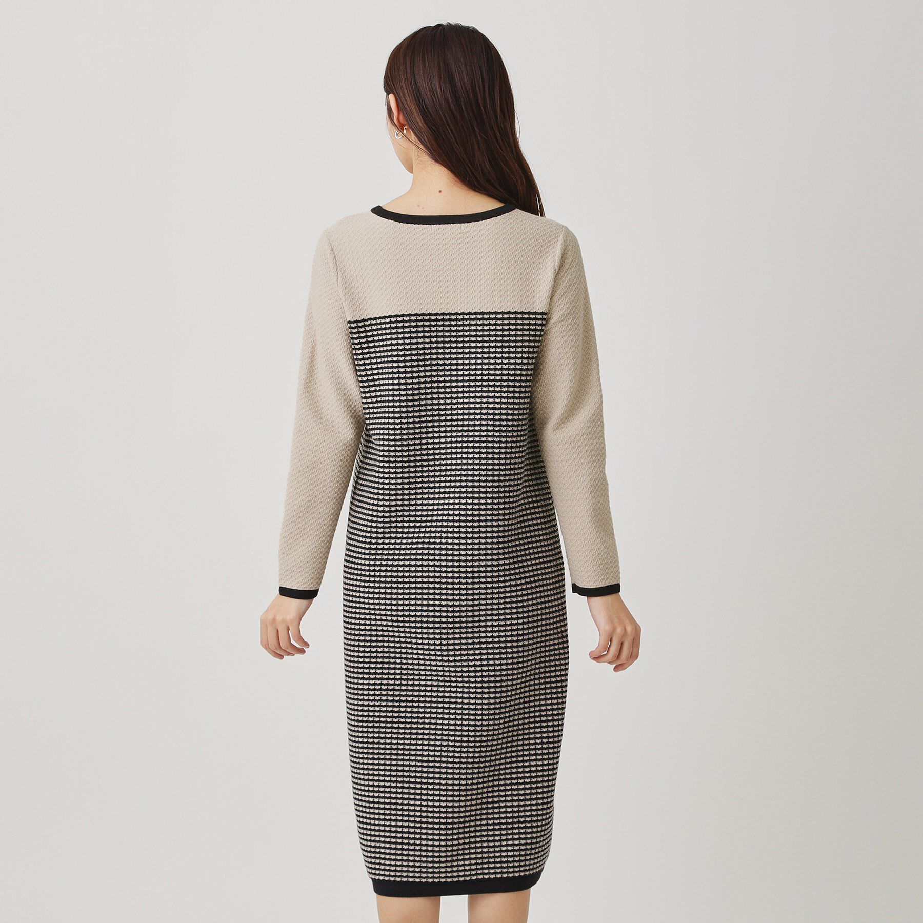 COUP DE CHANCE「【手洗い可】配色デザインニットワンピース」|ワンピース|