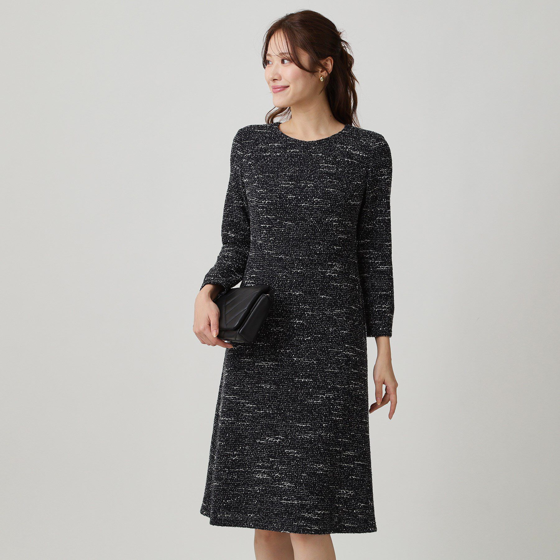 COUP DE CHANCE「【手洗い可／日本製／伸縮性】ツイード見えワンピース」|ワンピース|
