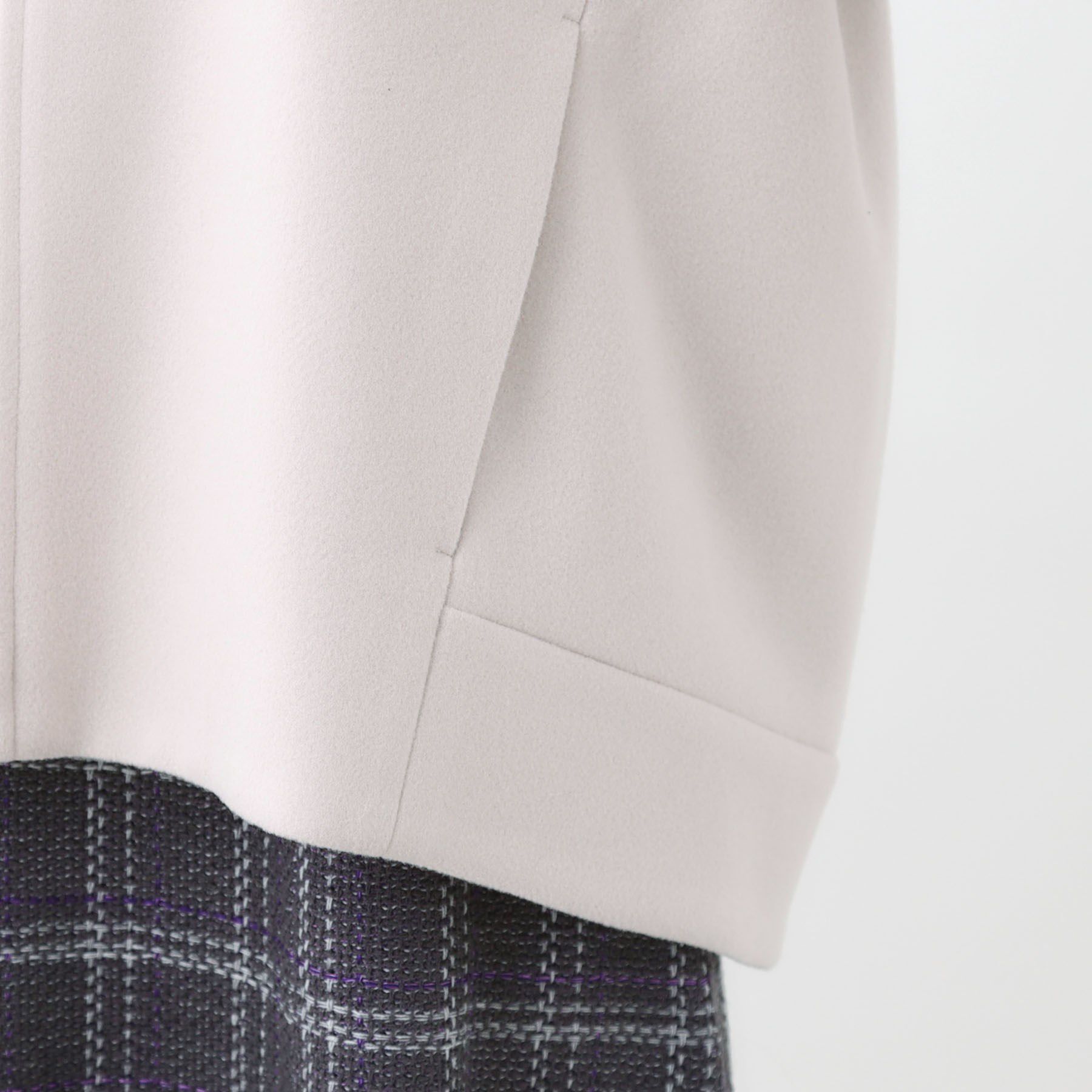 Reflect「【ゆったりシルエット】ジャージメルトンコクーンジャケット」|ノーカラーコート|