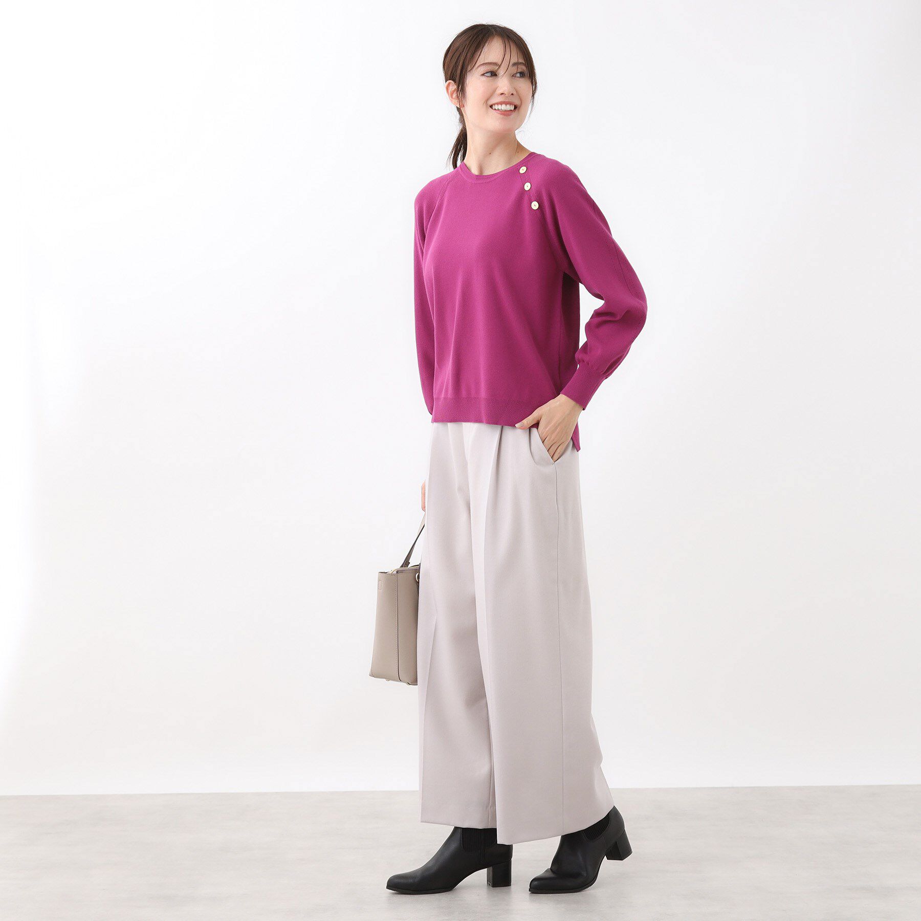 Reflect「【腰周りすっきり◎】ワイドクロップドパンツ」|その他|