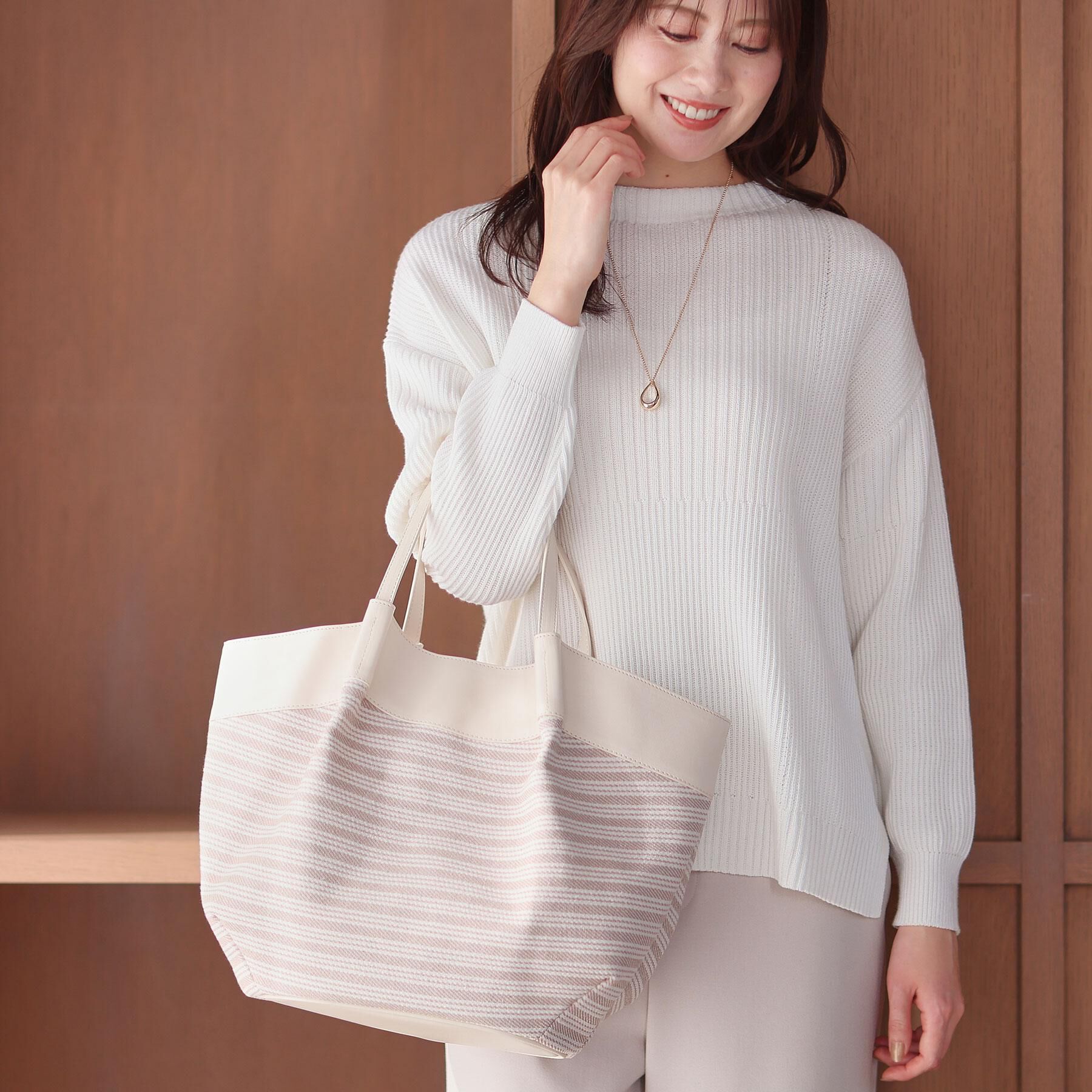 Reflect「【しっかり容量◎】キャンバス地ボーダートートバッグ」|トートバッグ|