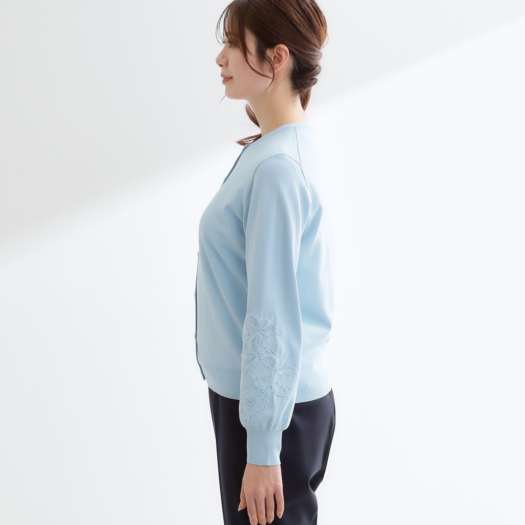 Reflect「レースデザインスリーブカーディガン」|カーディガン|