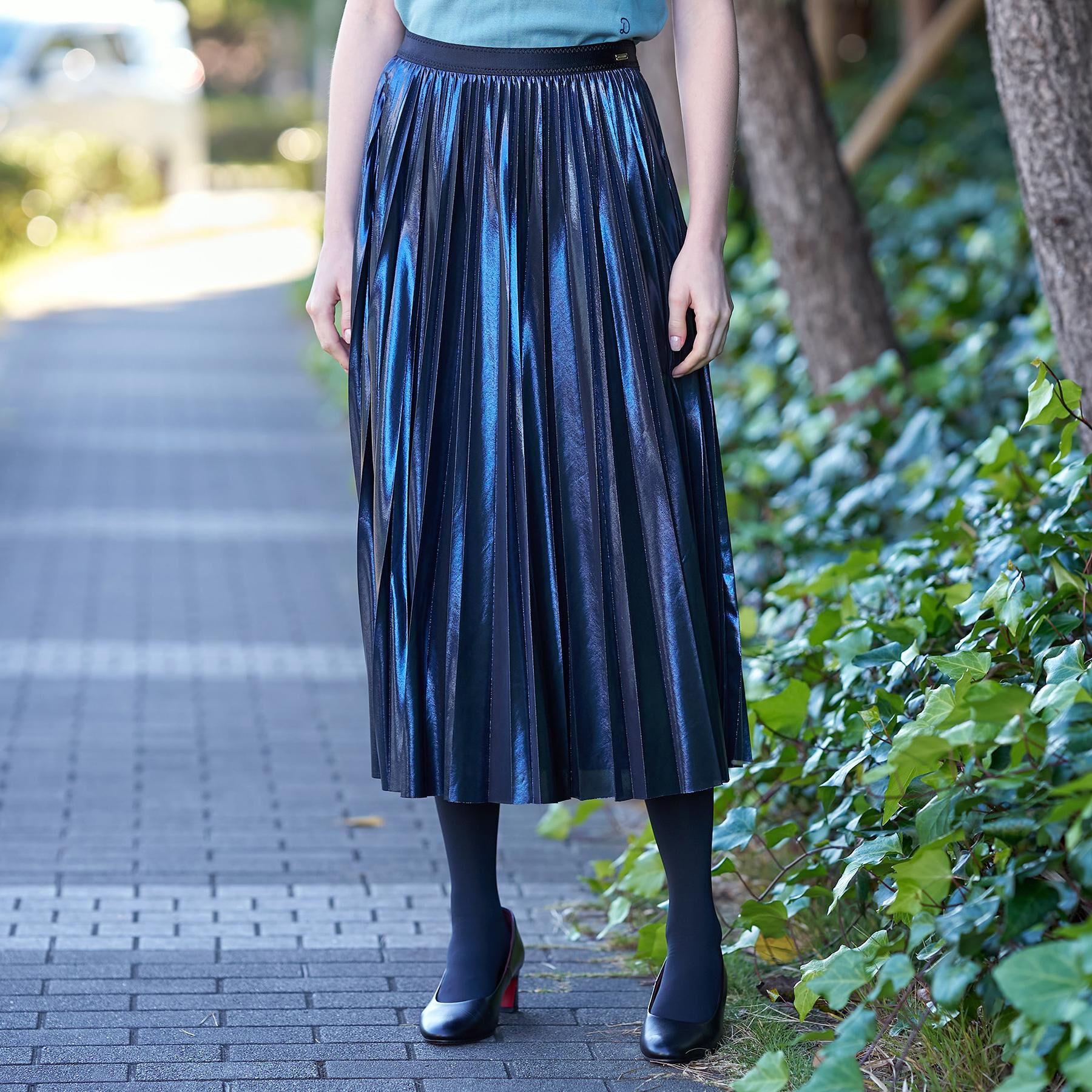 DRESSTERIOR「【洗える/ストレッチ性/オンオフ】箔プリントプリーツスカート」|スカート|