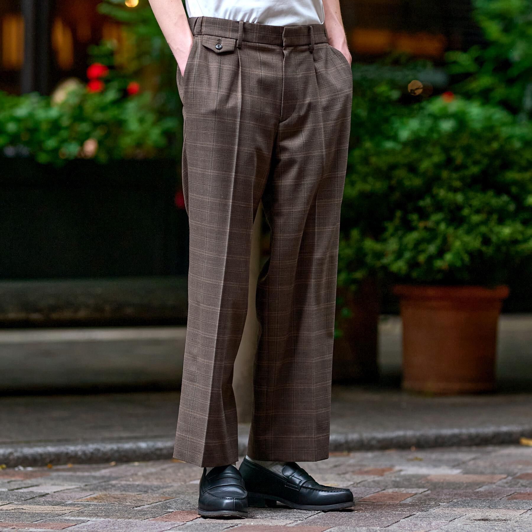 DRESSTERIOR「【セットアップ可】2WAYストレッチ チェック SET UP ワイドパンツ」|その他|