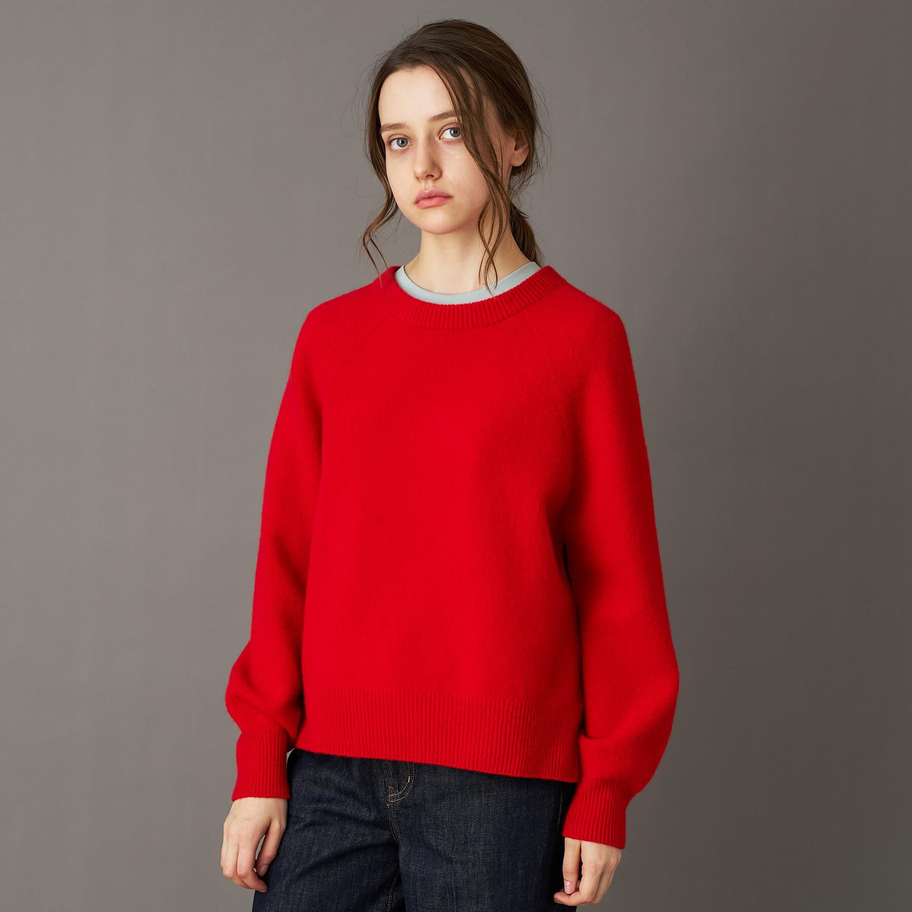 DRESSTERIOR「【otonaMUSE 11月号掲載】カシミヤブレンドクルーネックニット」|ニット・セーター|レッド(063)