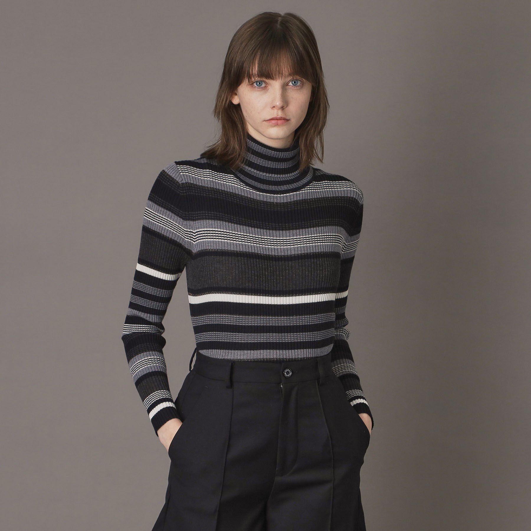 DRESSTERIOR「【CLASSY.12月号掲載】シルクブレンドメリノウールリブプルオーバー」|ニット・セーター|