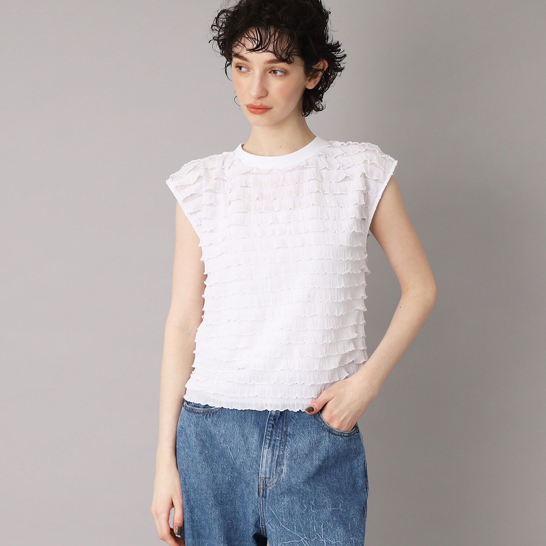 DRESSTERIOR「PROVOKE（プロヴォーク）【別注】フリルフレンチスリーブトップス」|Tシャツ・カットソー|