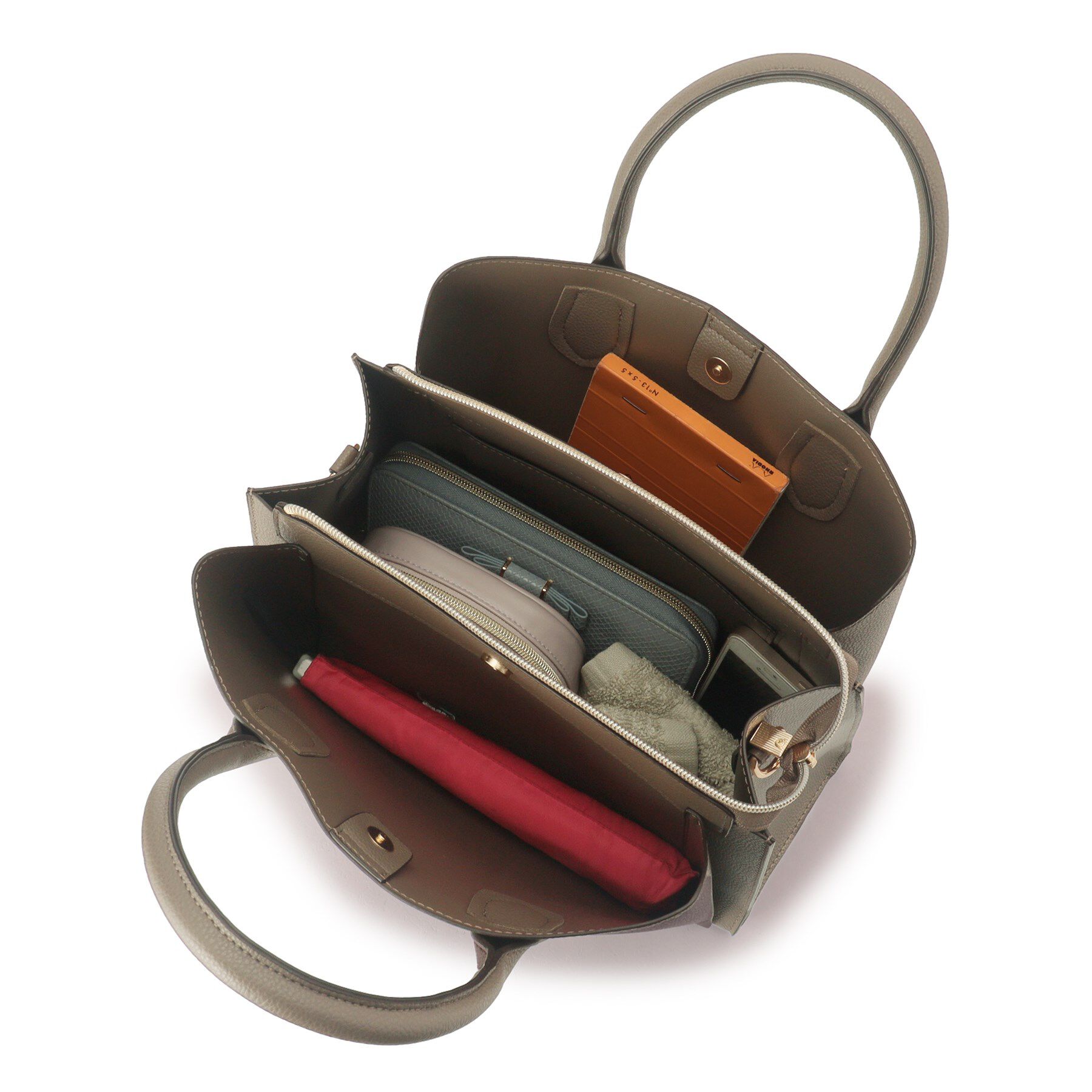 grove「【人間工学】中仕切りバイカラー2WAYトート」|トートバッグ|