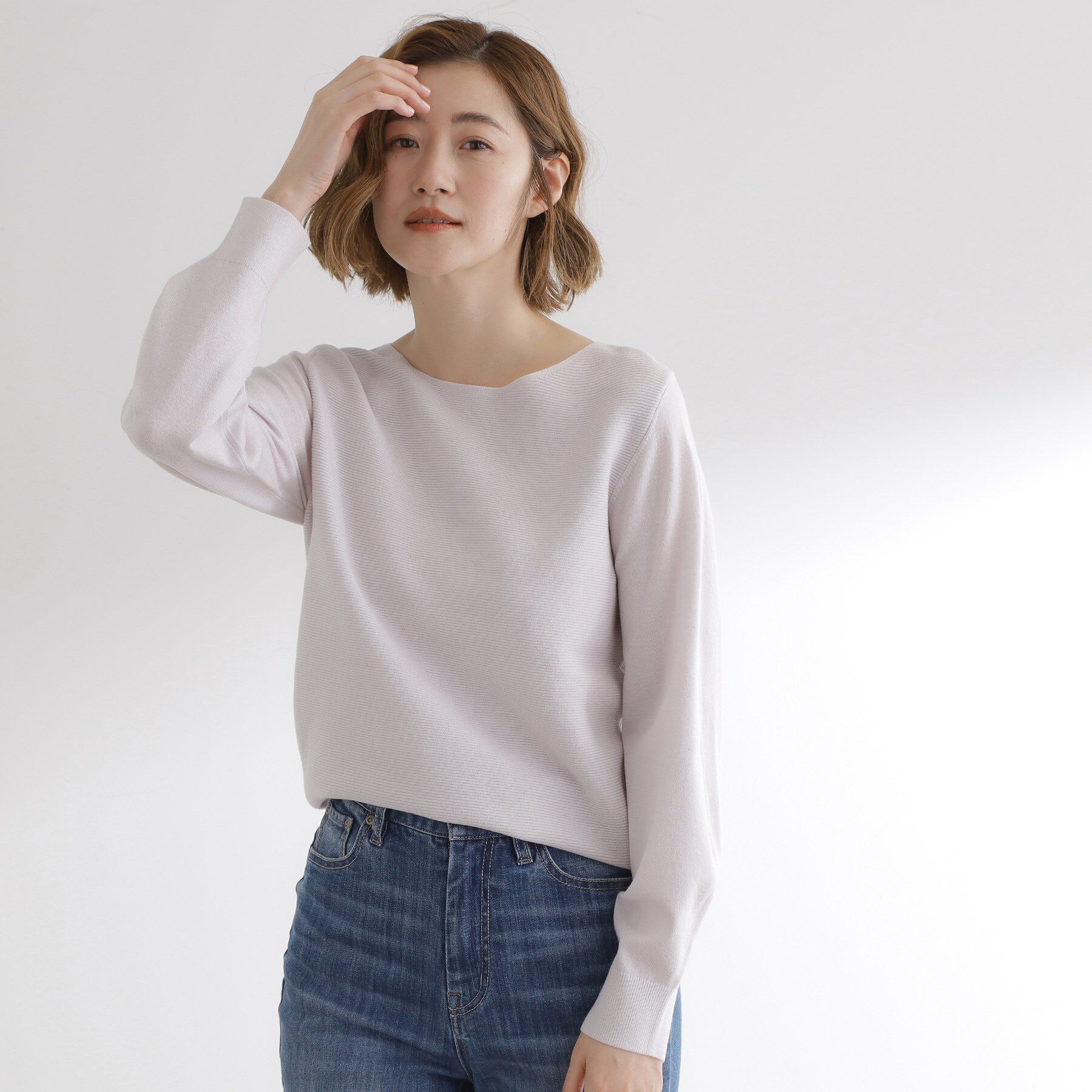 grove「【最終お値下げ！】ガーターボートネックプルオーバー【洗える/毛玉軽減】」|ニット・セーター|