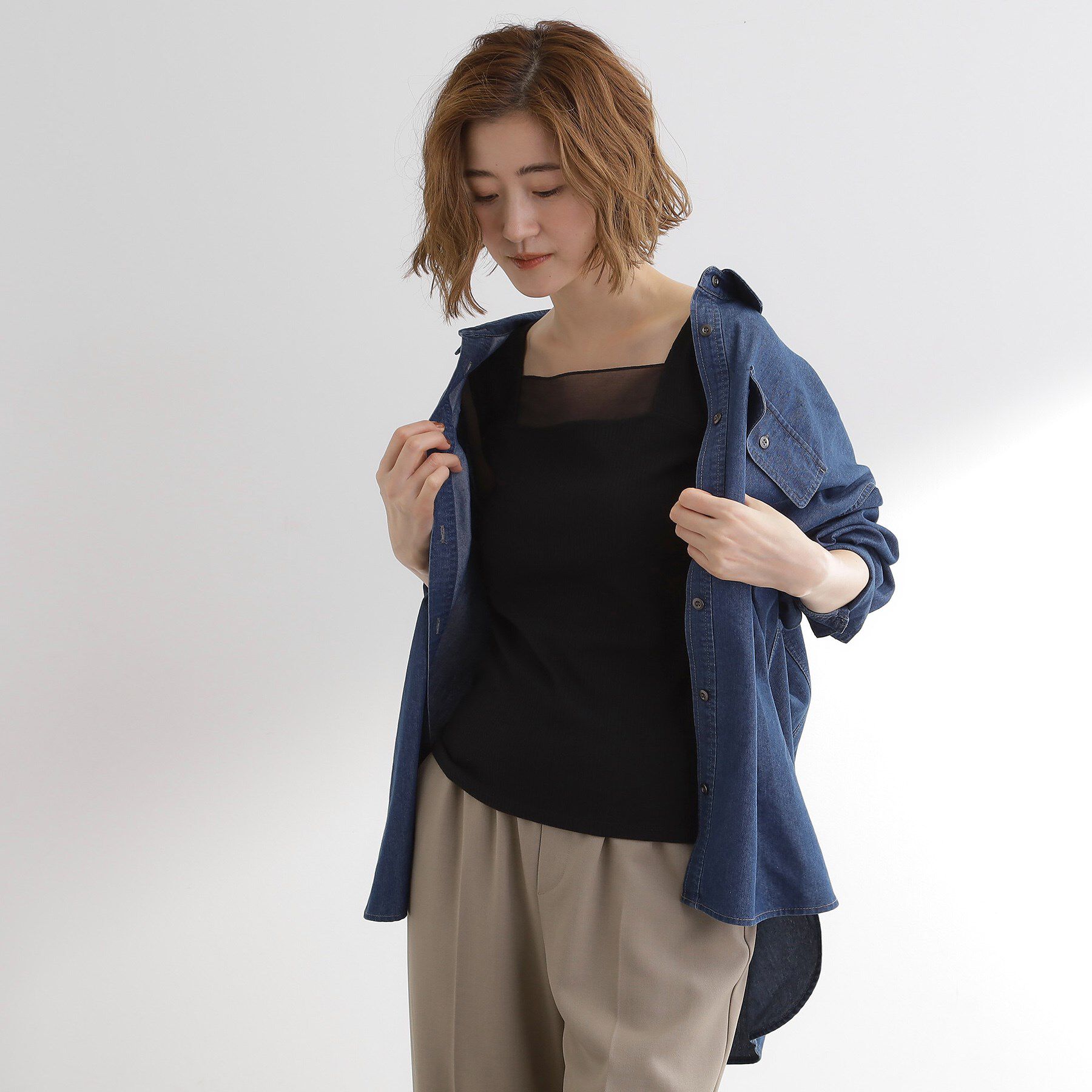 grove「シアードッキングタンクトップ」|キャミソール|