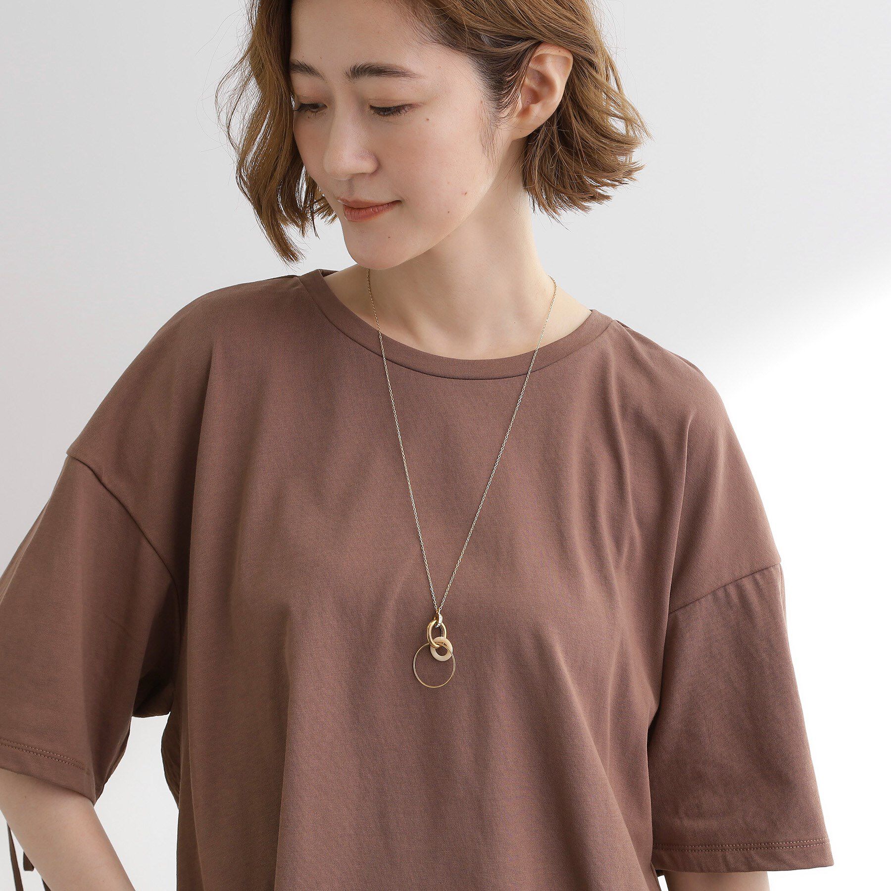 grove「アクリルビジューメタルリングネックレス」|ネックレス|