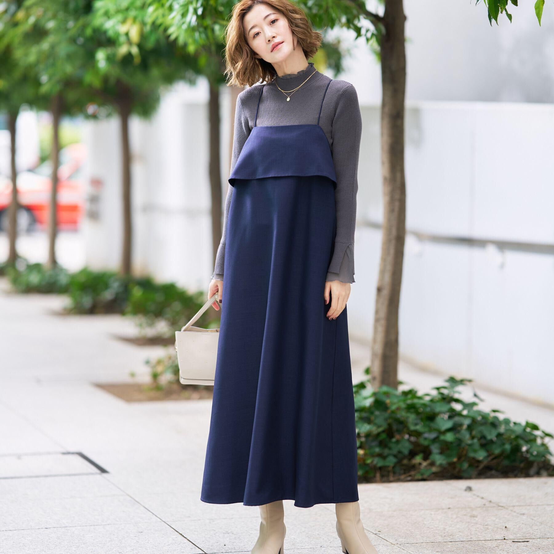 grove「【カセット服】洗えるAラインキャミワンピース」|ワンピース|