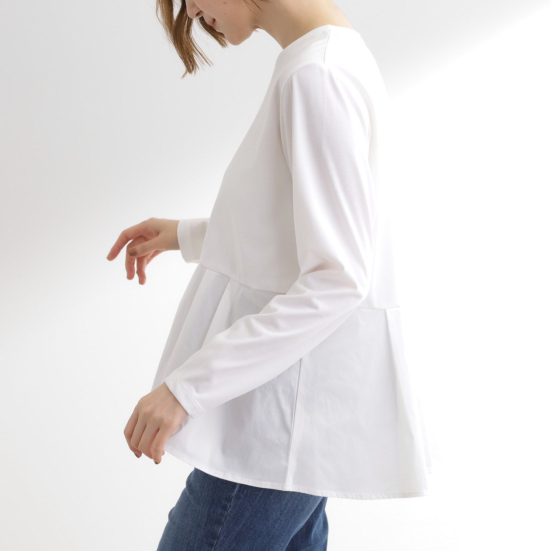 grove「裾切替タックペプラムTシャツ」|Tシャツ・カットソー|