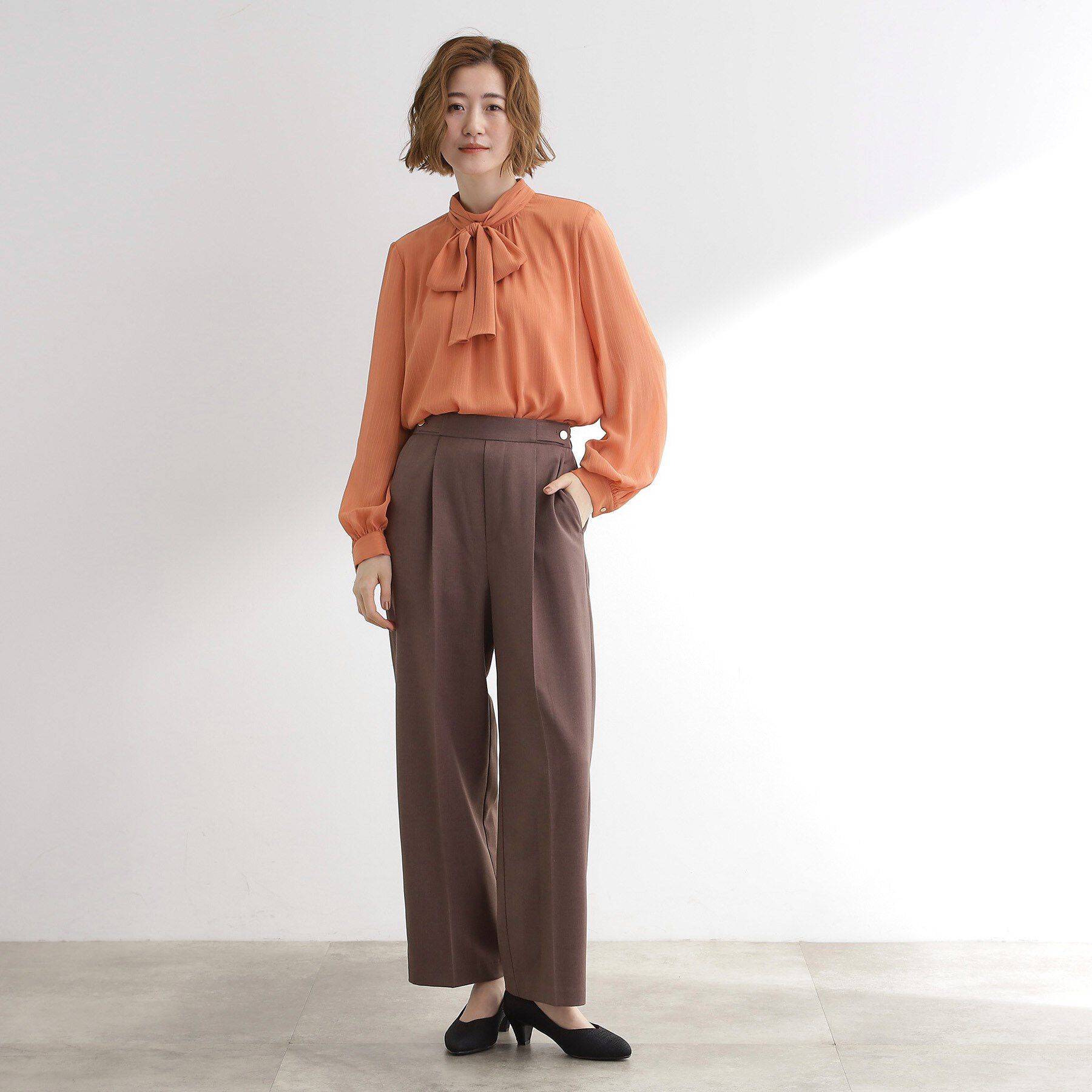 grove「シアーストライプボウタイブラウス」|シャツ・ブラウス|