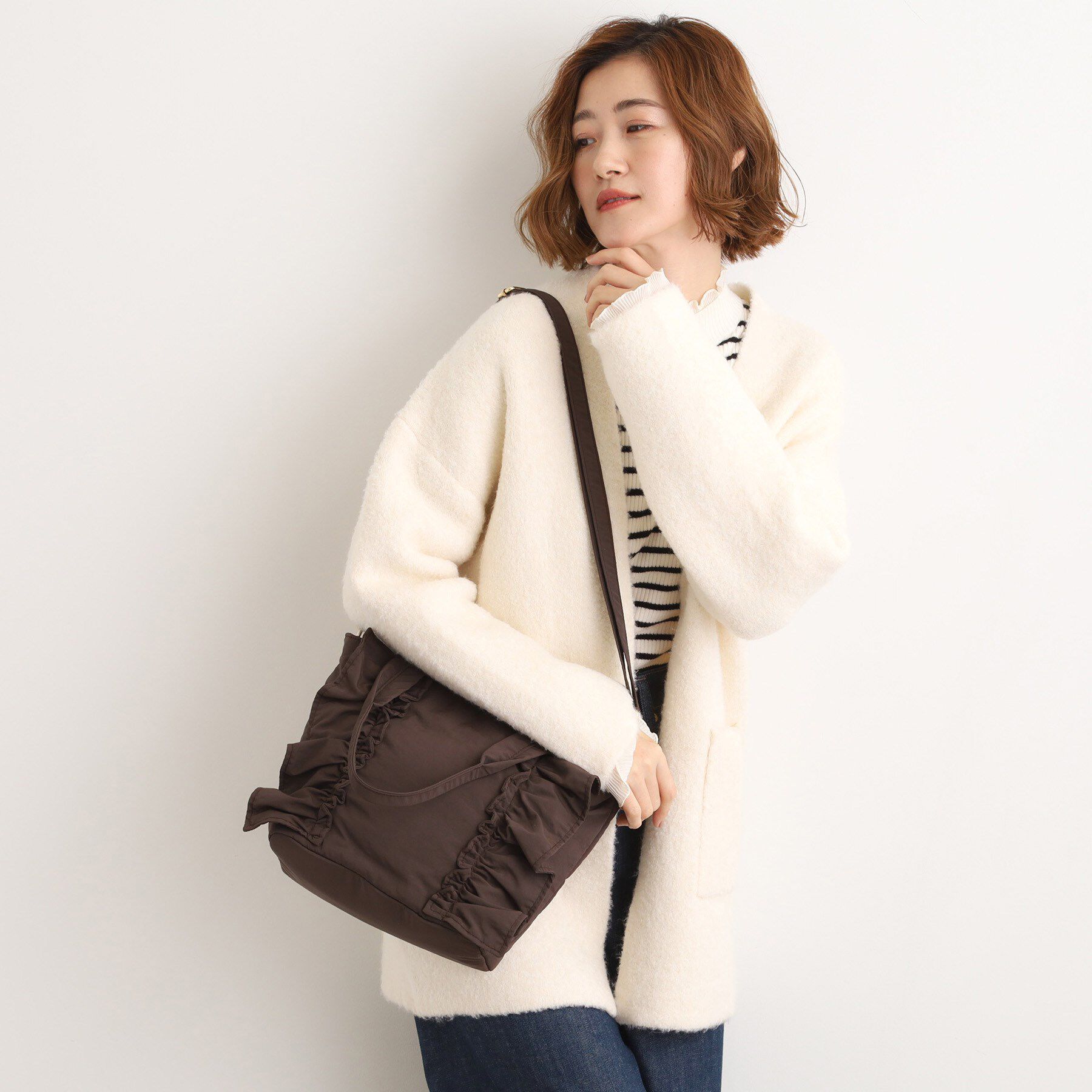 grove「【撥水】縦フリル2WAYトート」|トートバッグ|