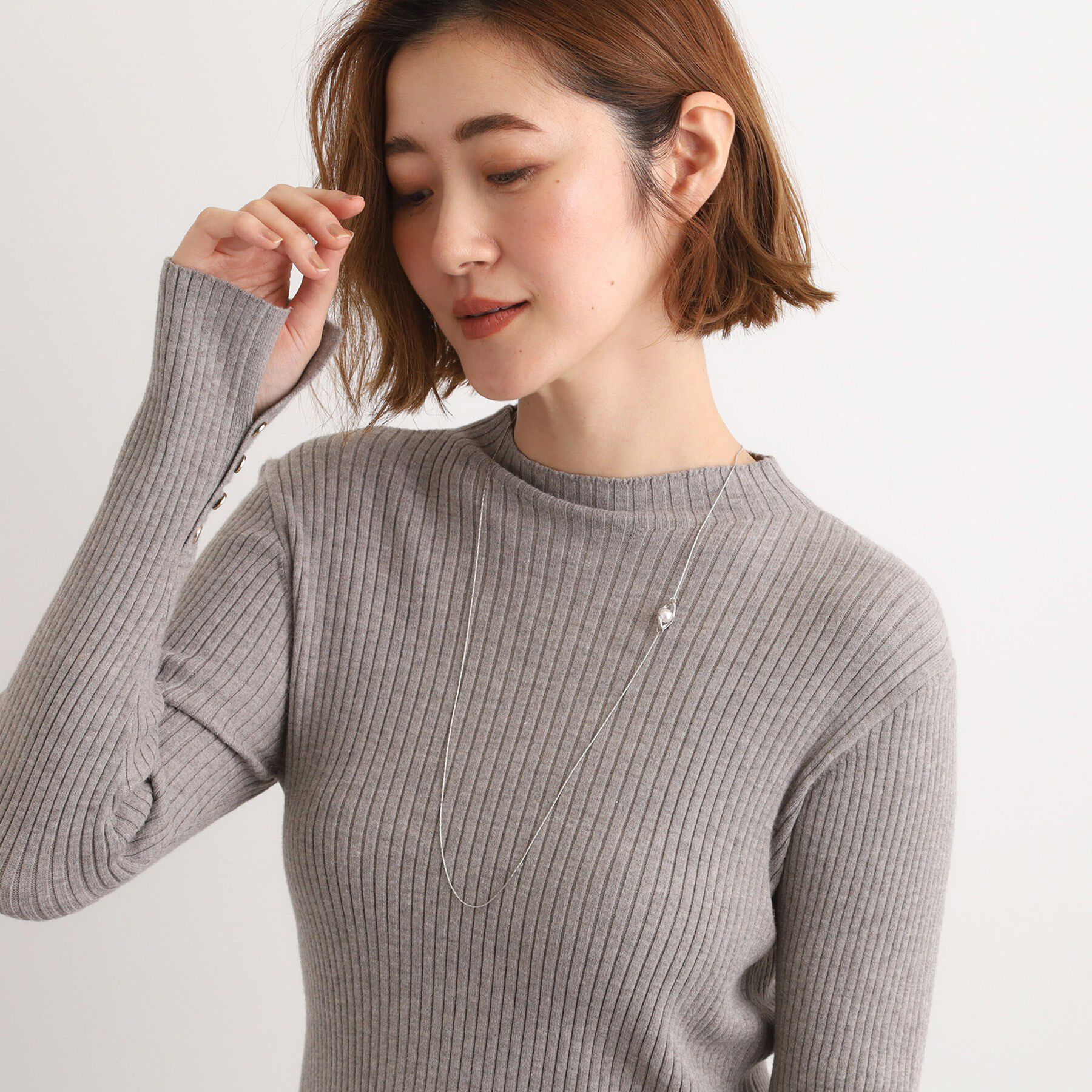 grove「パール調メタルY字アジャスタブルネックレス」|ネックレス|