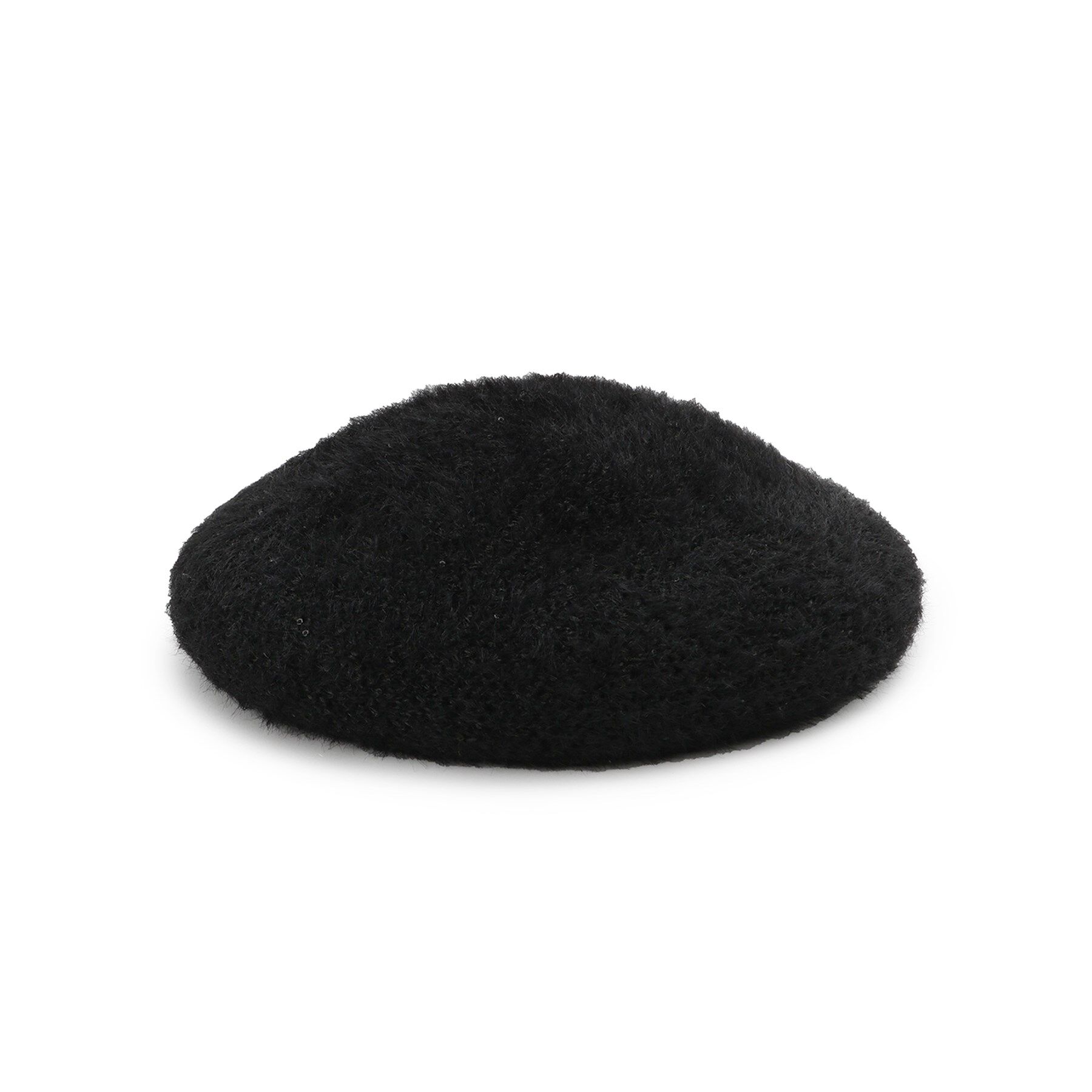 grove「スパンコールシャギーベレー」|ハンチング・ベレー帽|ブラック(019)