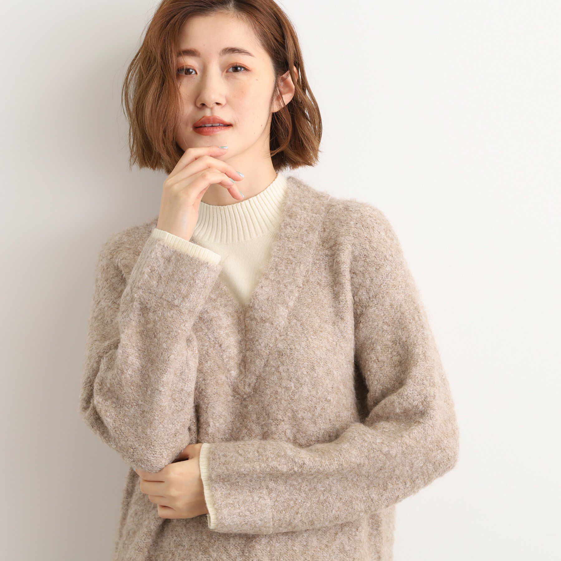 grove「一枚でレイヤードコーデ完成！ブークレーニットワンピース」|ワンピース|