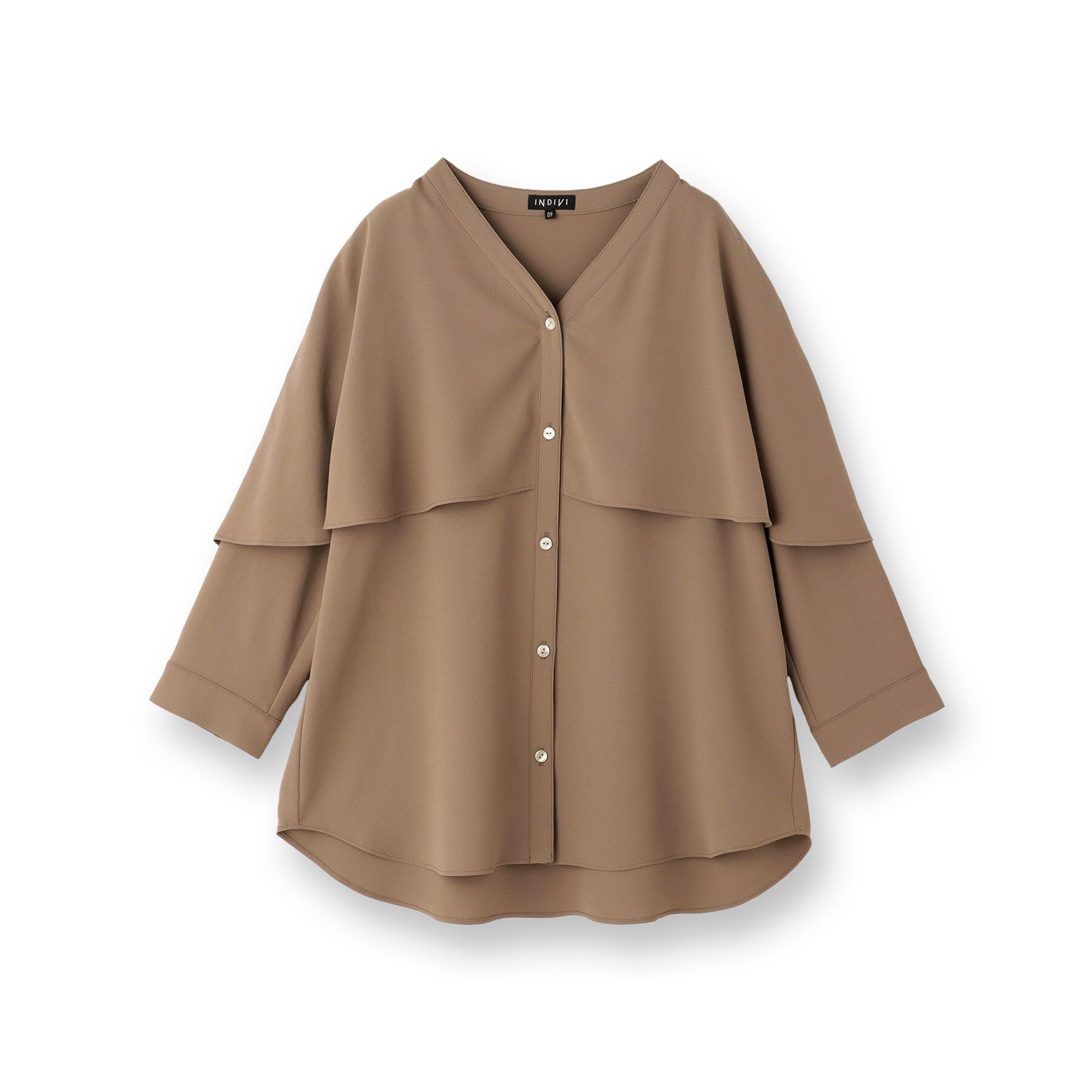 INDIVI「【羽織りとしても活躍！】ケープカラーブラウス」|シャツ・ブラウス|