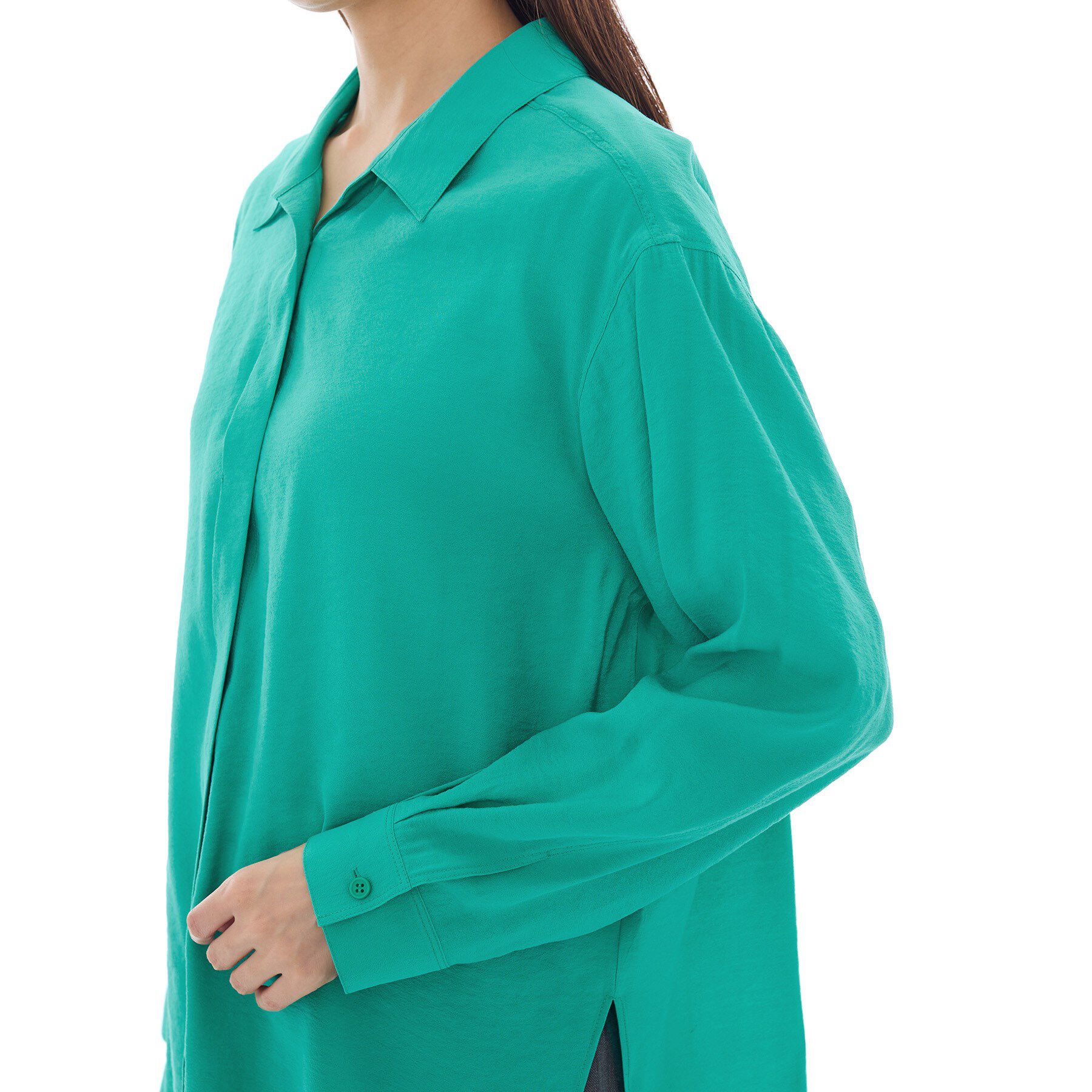 INDIVI「【体型カバー／清涼感】シアーオーバーシャツ」|シャツ・ブラウス|