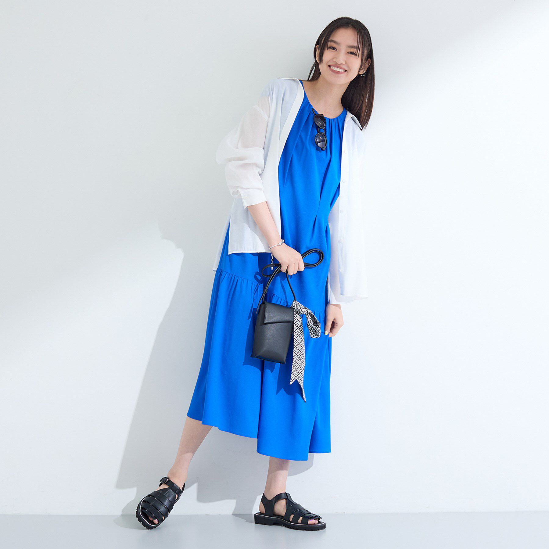 INDIVI「【体型カバー／清涼感】シアーオーバーシャツ」|シャツ・ブラウス|