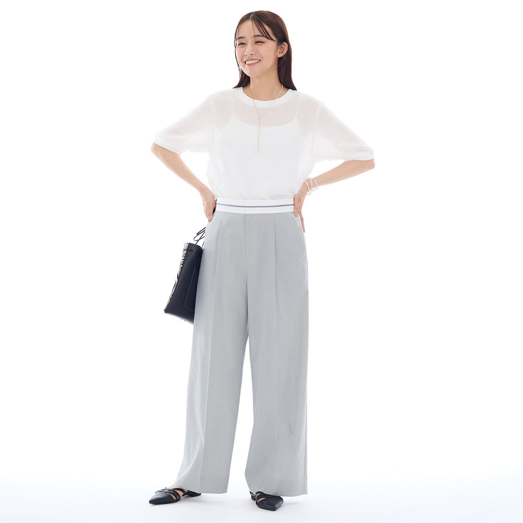 INDIVI「ヘアリージャカードトップス」|シャツ・ブラウス|