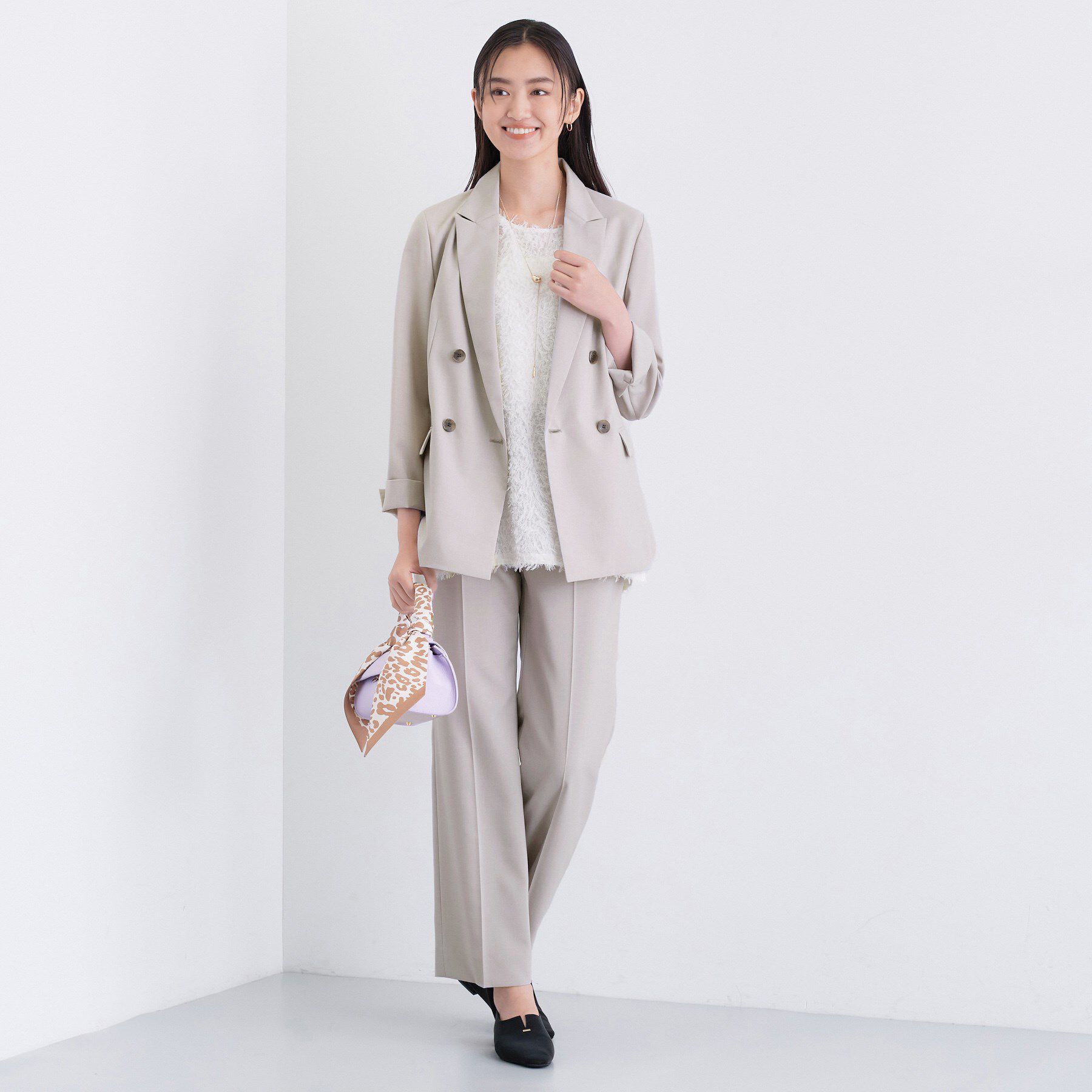 INDIVI「【UVケア】ライトダブルジャケット」|テーラードジャケット|