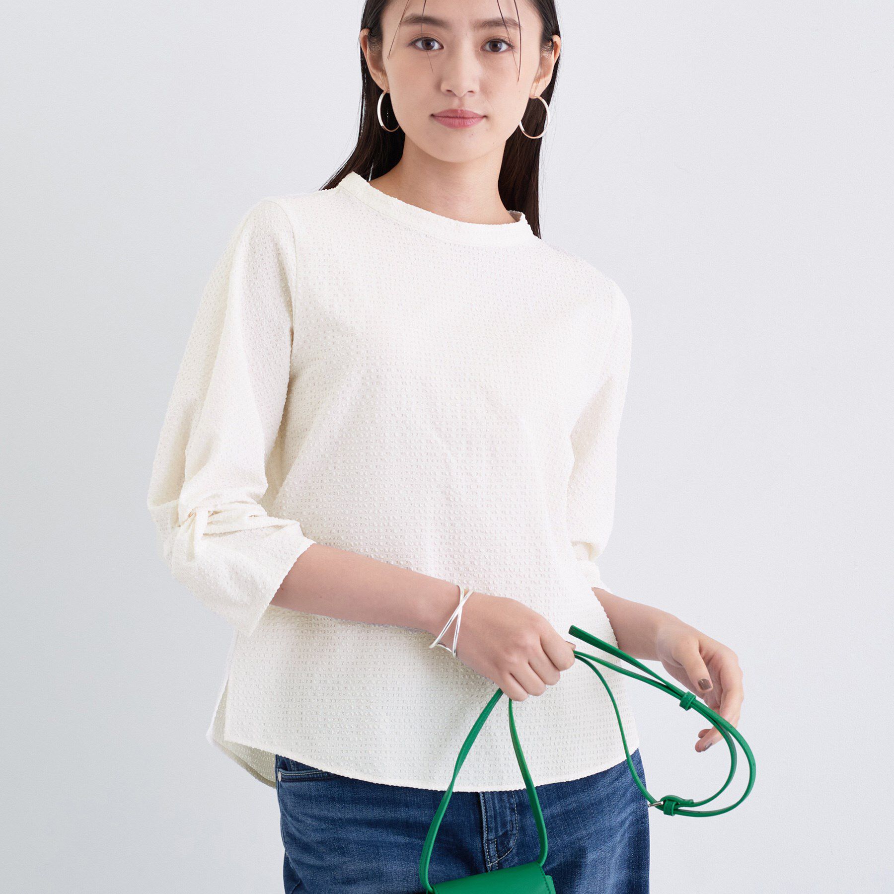 INDIVI「【UVケア／吸汗速乾】スリーブデザインブラウス」|シャツ・ブラウス|