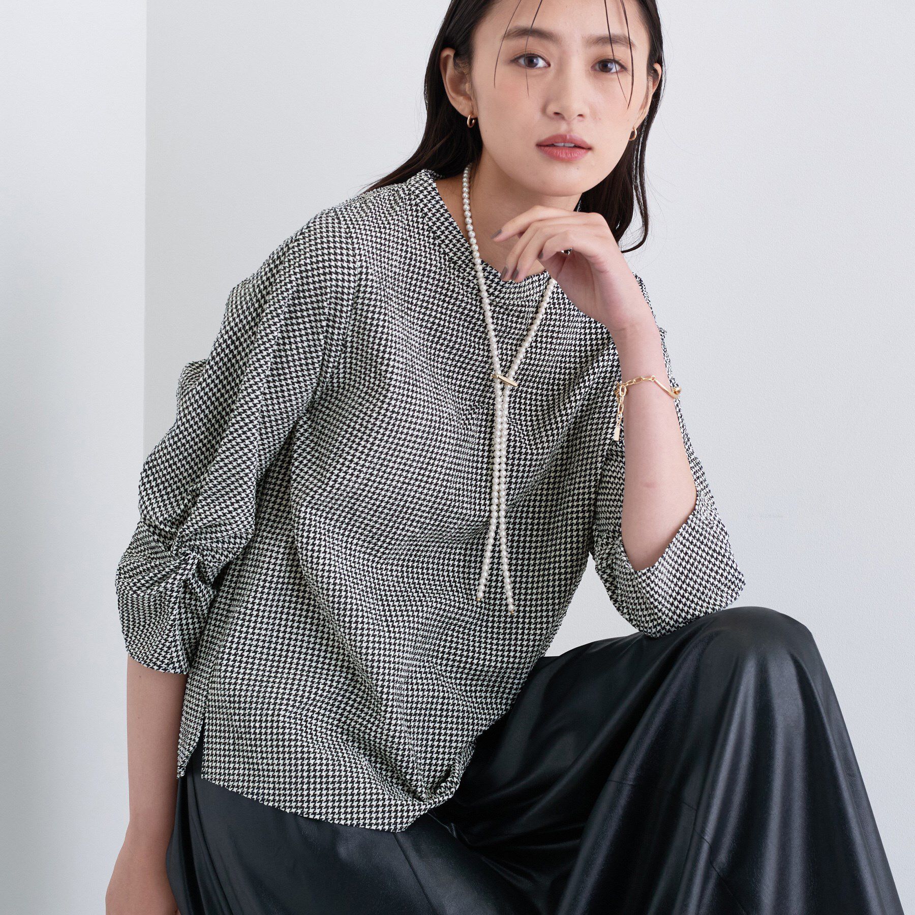 INDIVI「【UVケア／吸汗速乾】スリーブデザインブラウス」|シャツ・ブラウス|