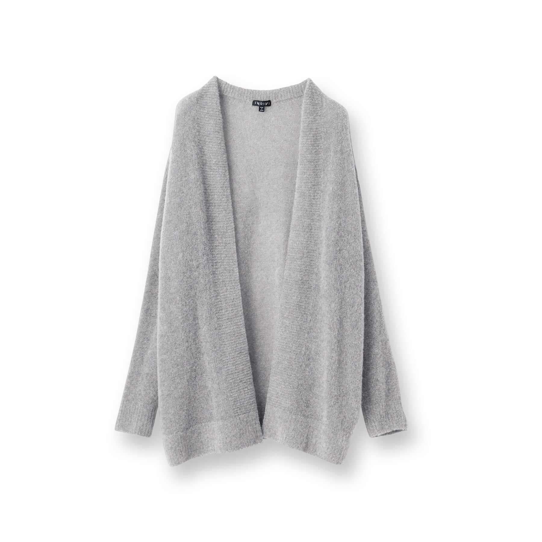 INDIVI「【エアリー素材】ブークレ着流しニットカーディガン」|カーディガン|