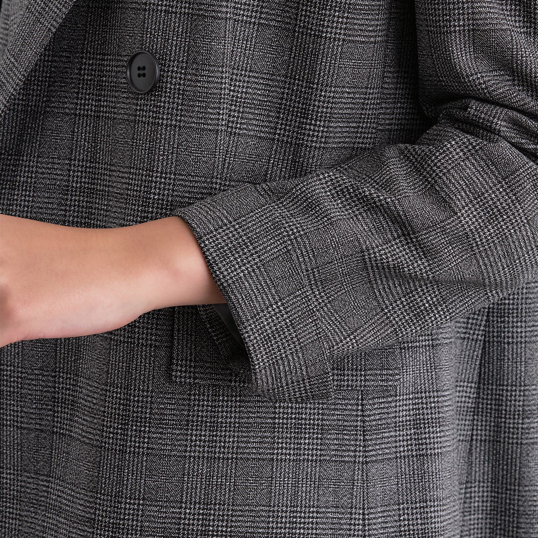 INDIVI「【洗える／オンオフ】チェック柄ダブルジャケット」|テーラードジャケット|