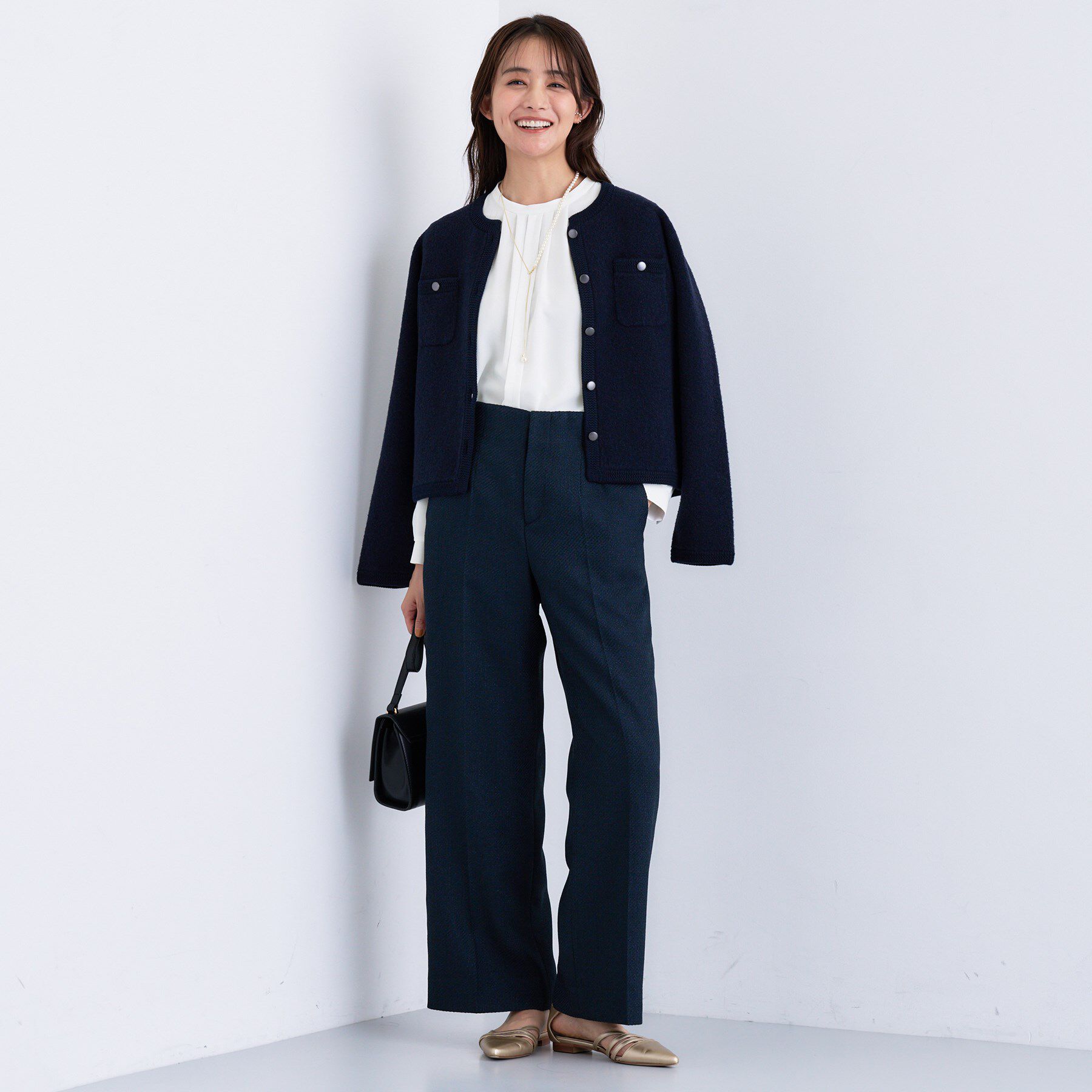 INDIVI「【通勤／オフィス】タックジョーゼットブラウス」|シャツ・ブラウス|